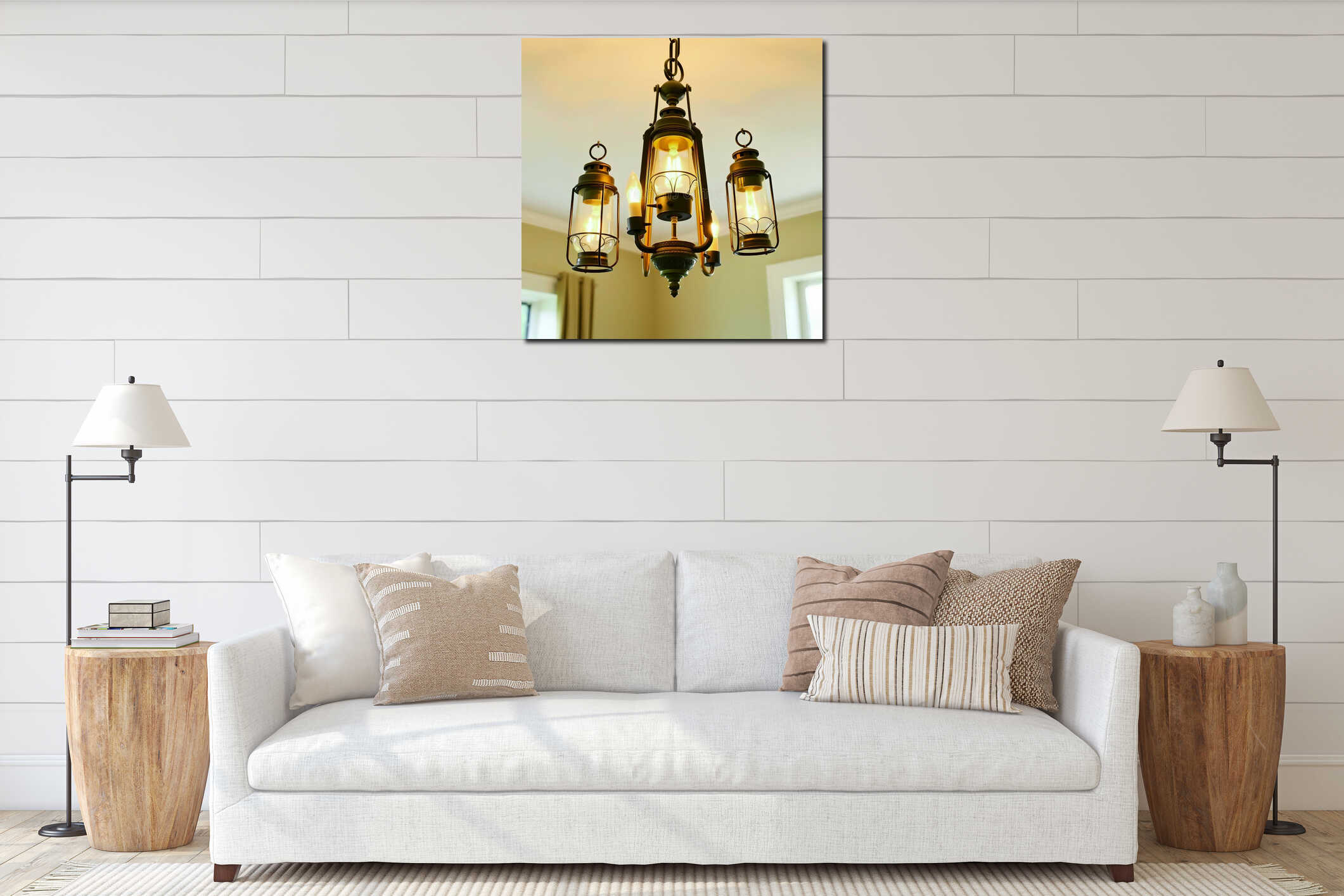 Canvas hanging interior mockup