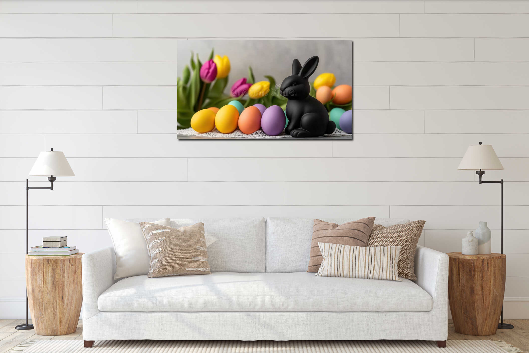 Canvas hanging interior mockup