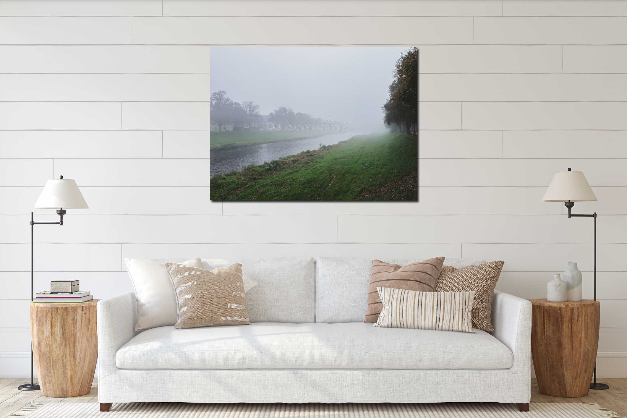 Canvas hanging interior mockup