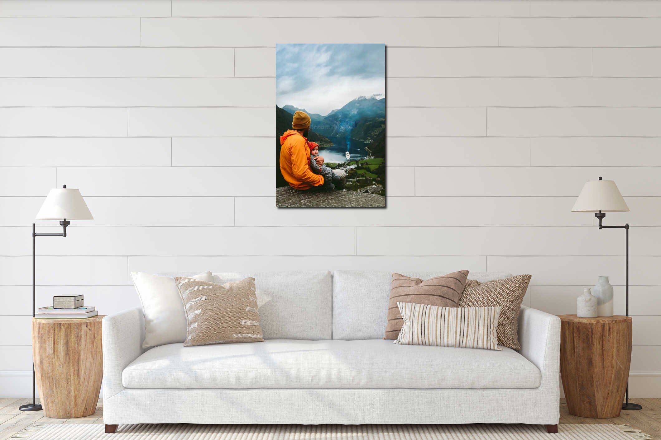 Canvas hanging interior mockup