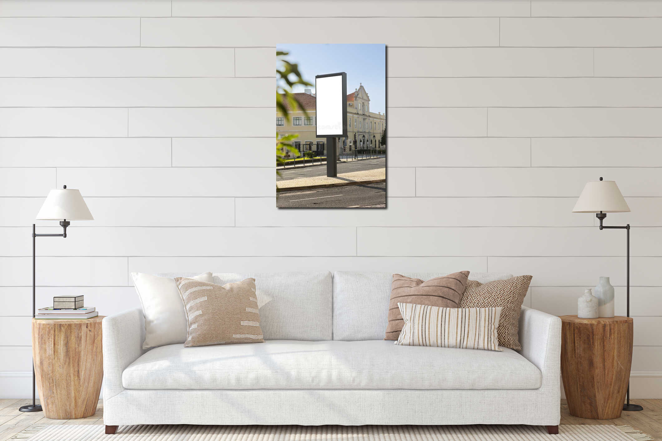 Canvas hanging interior mockup