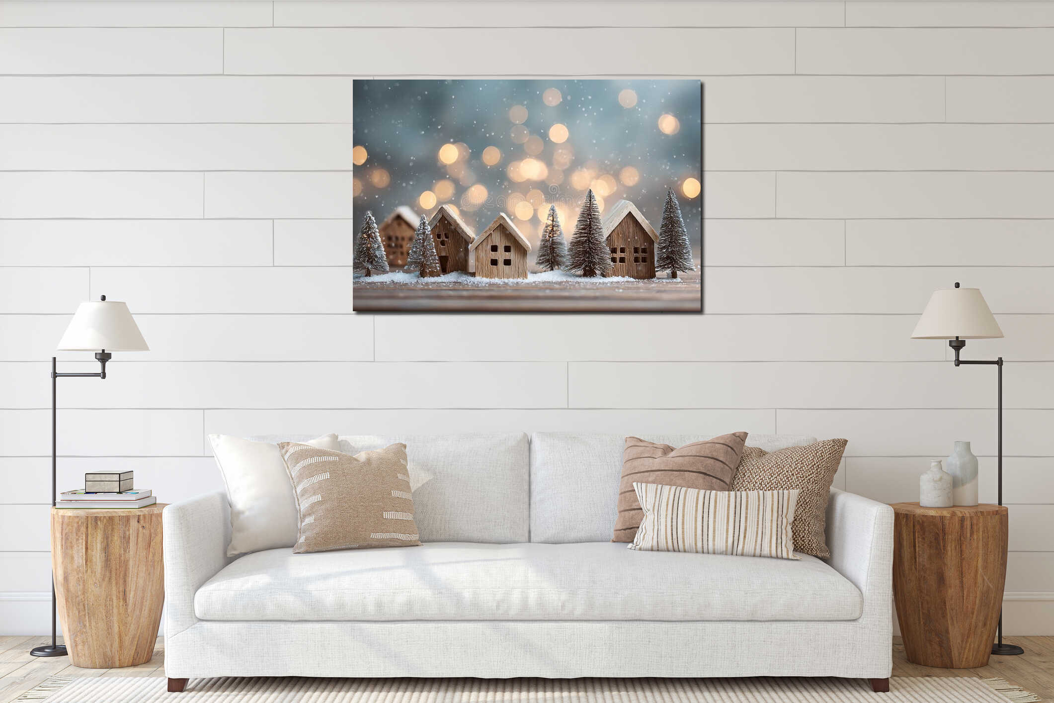 Canvas hanging interior mockup