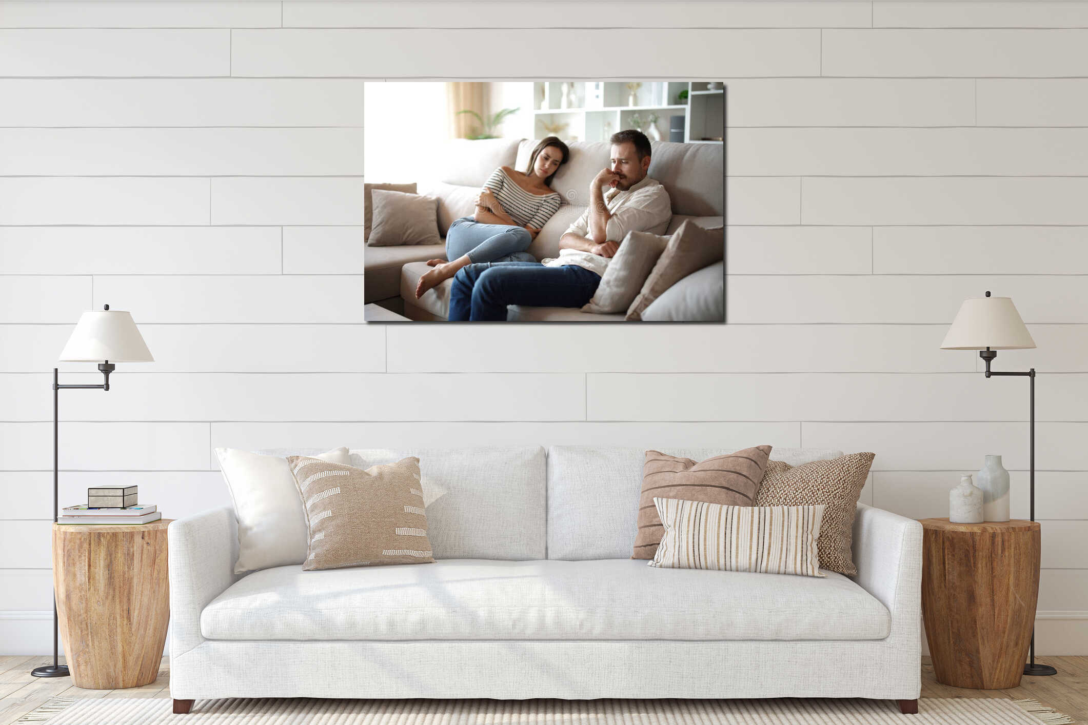 Canvas hanging interior mockup