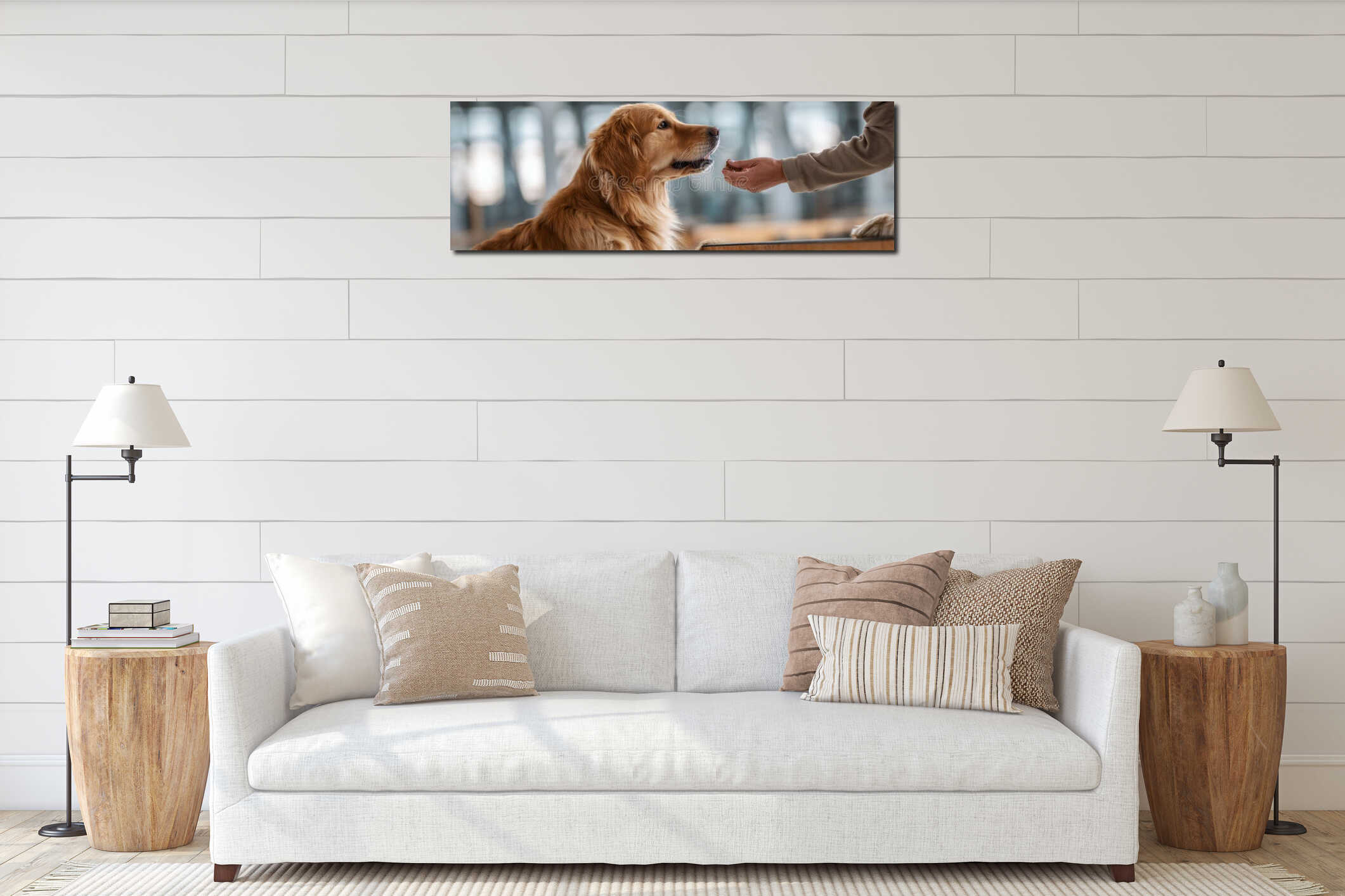 Canvas hanging interior mockup