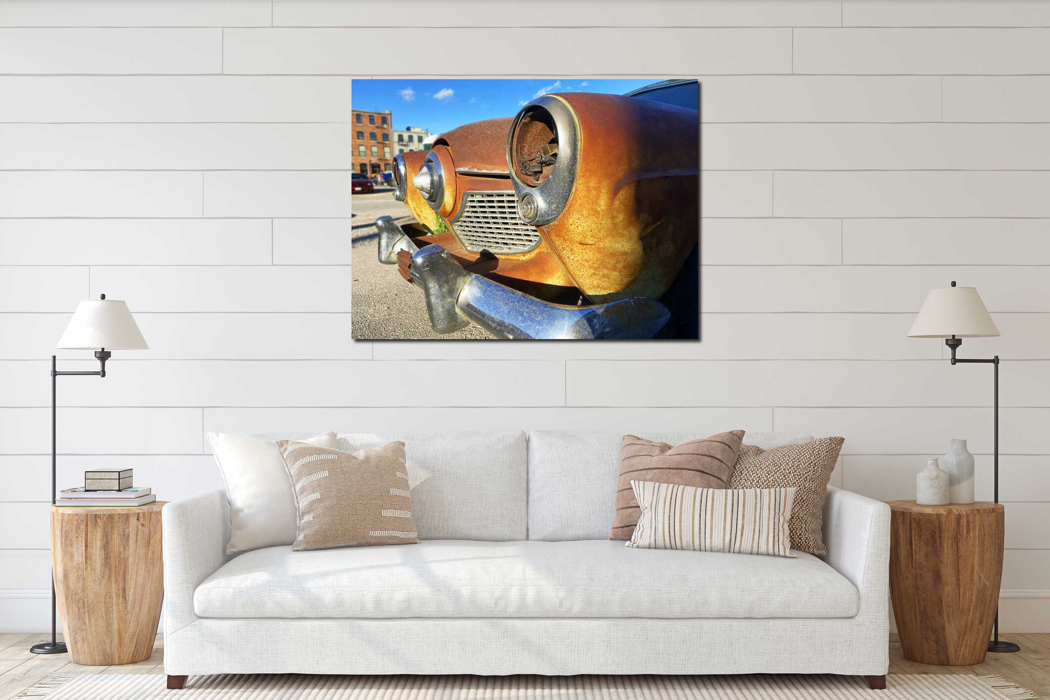 Canvas hanging interior mockup