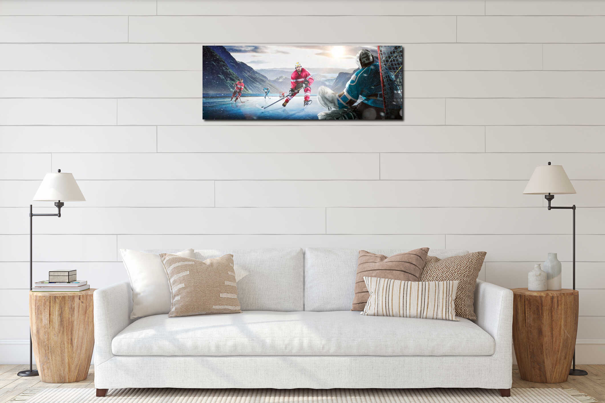 Canvas hanging interior mockup