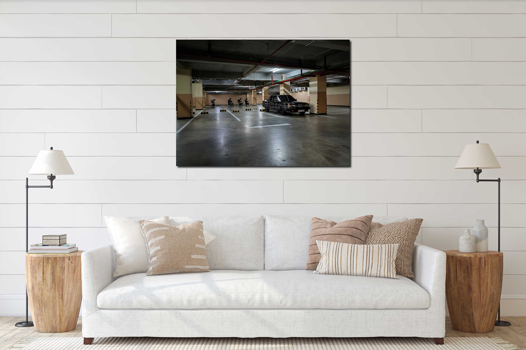Canvas hanging interior mockup