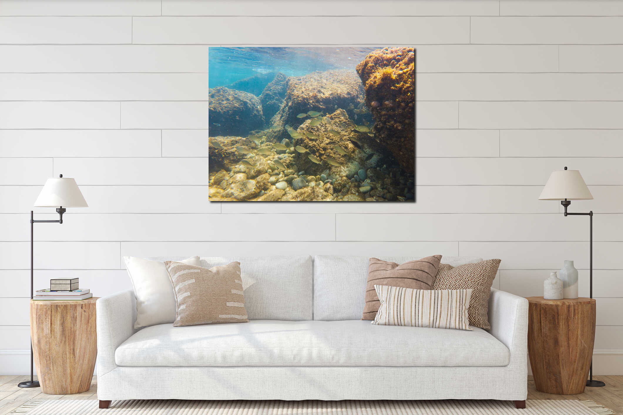 Canvas hanging interior mockup