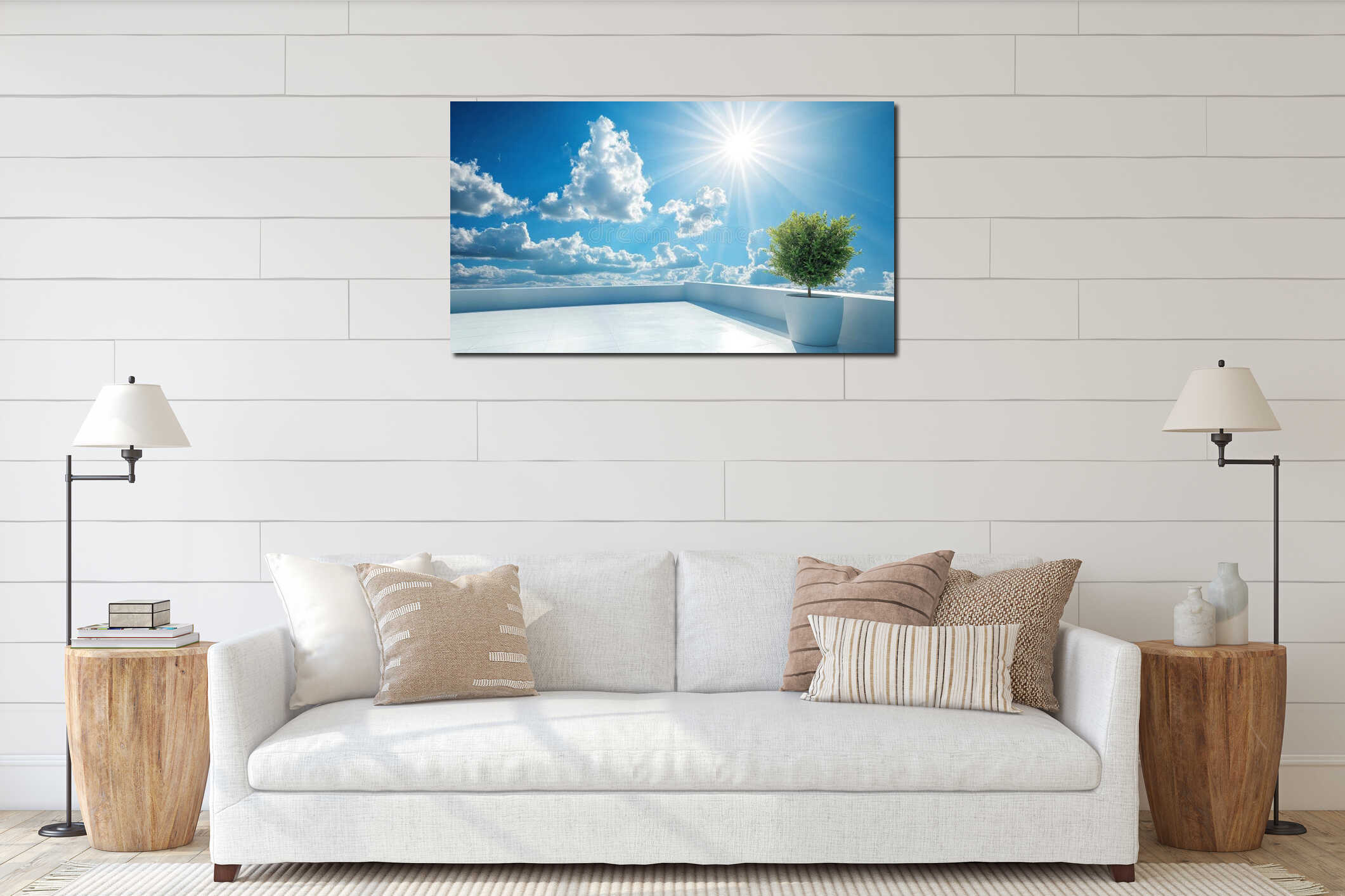 Canvas hanging interior mockup