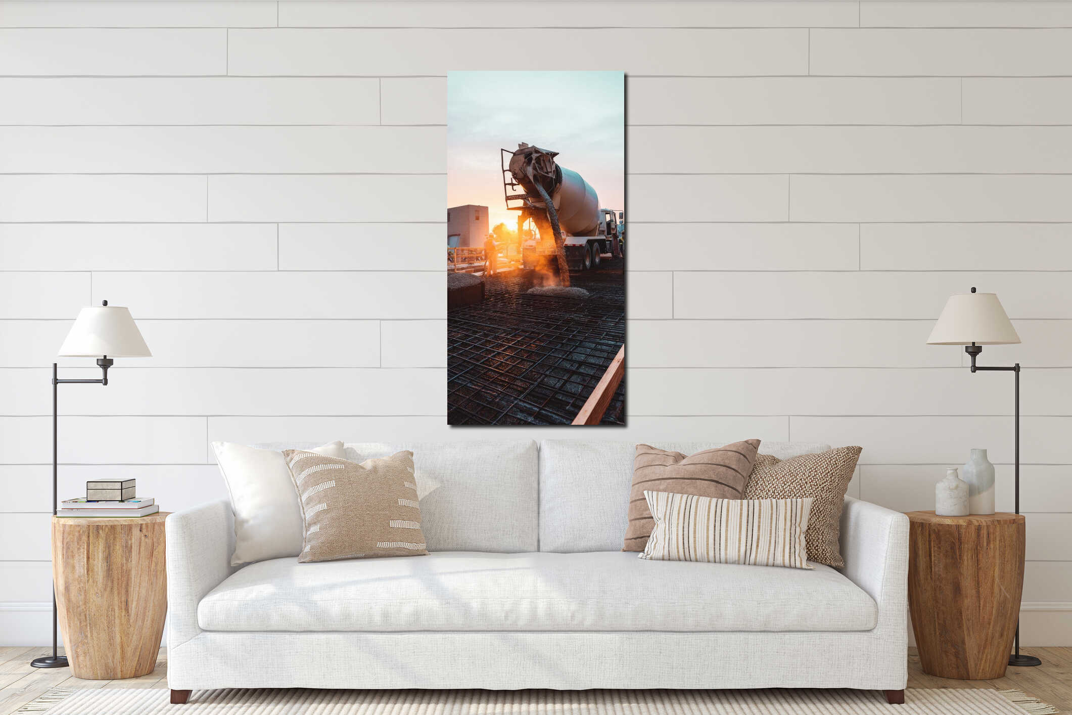 Canvas hanging interior mockup