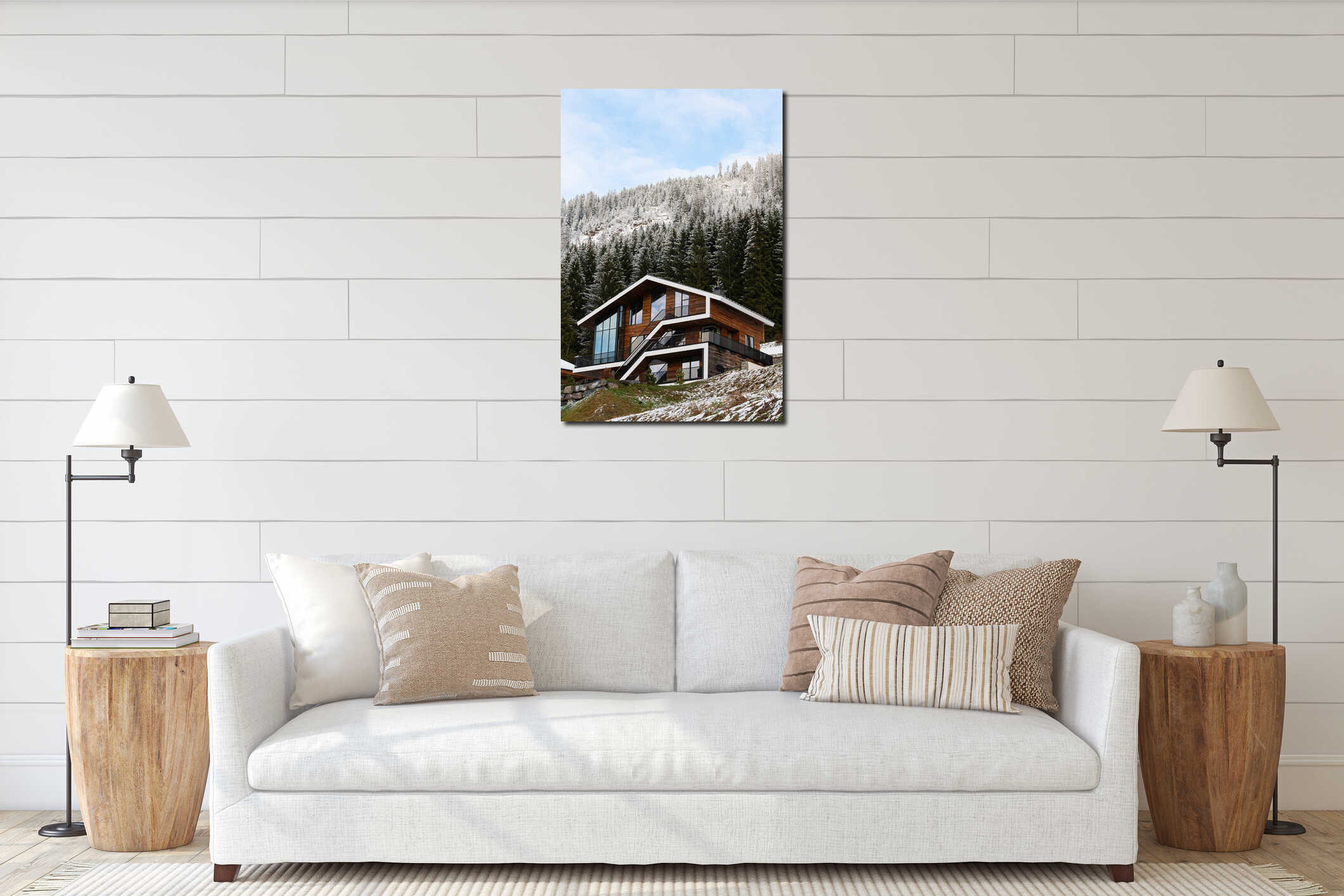 Canvas hanging interior mockup