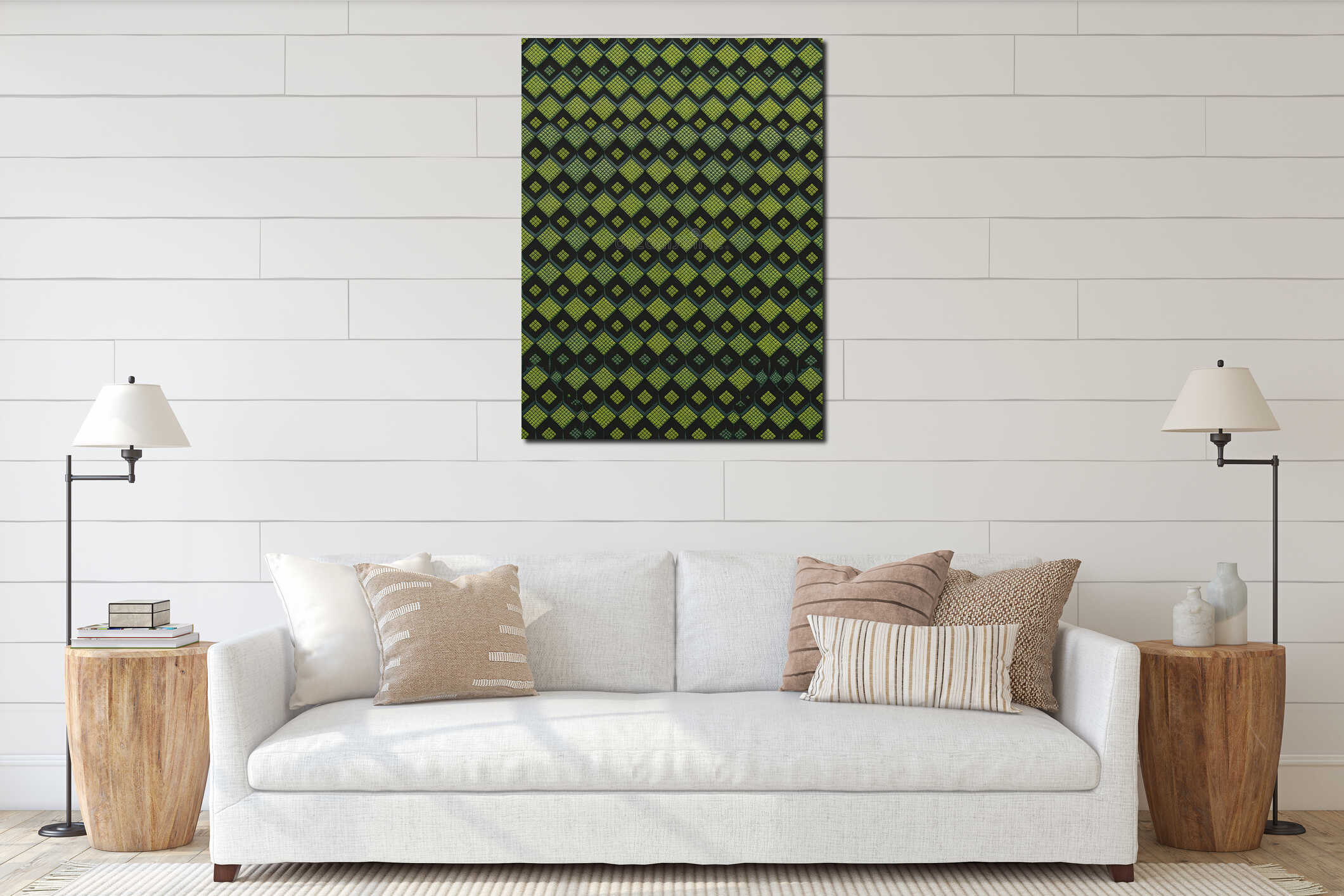Canvas hanging interior mockup