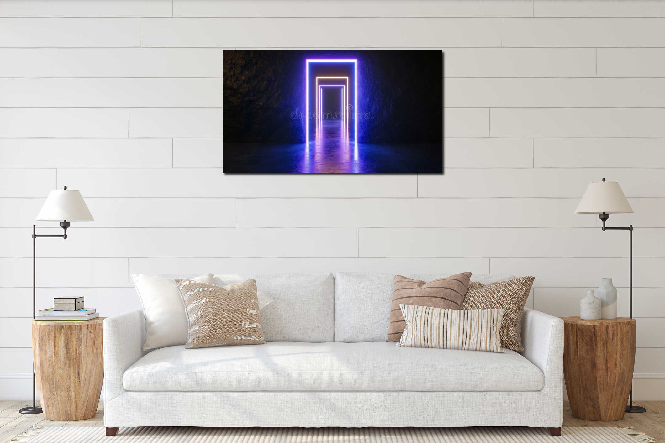 Canvas hanging interior mockup