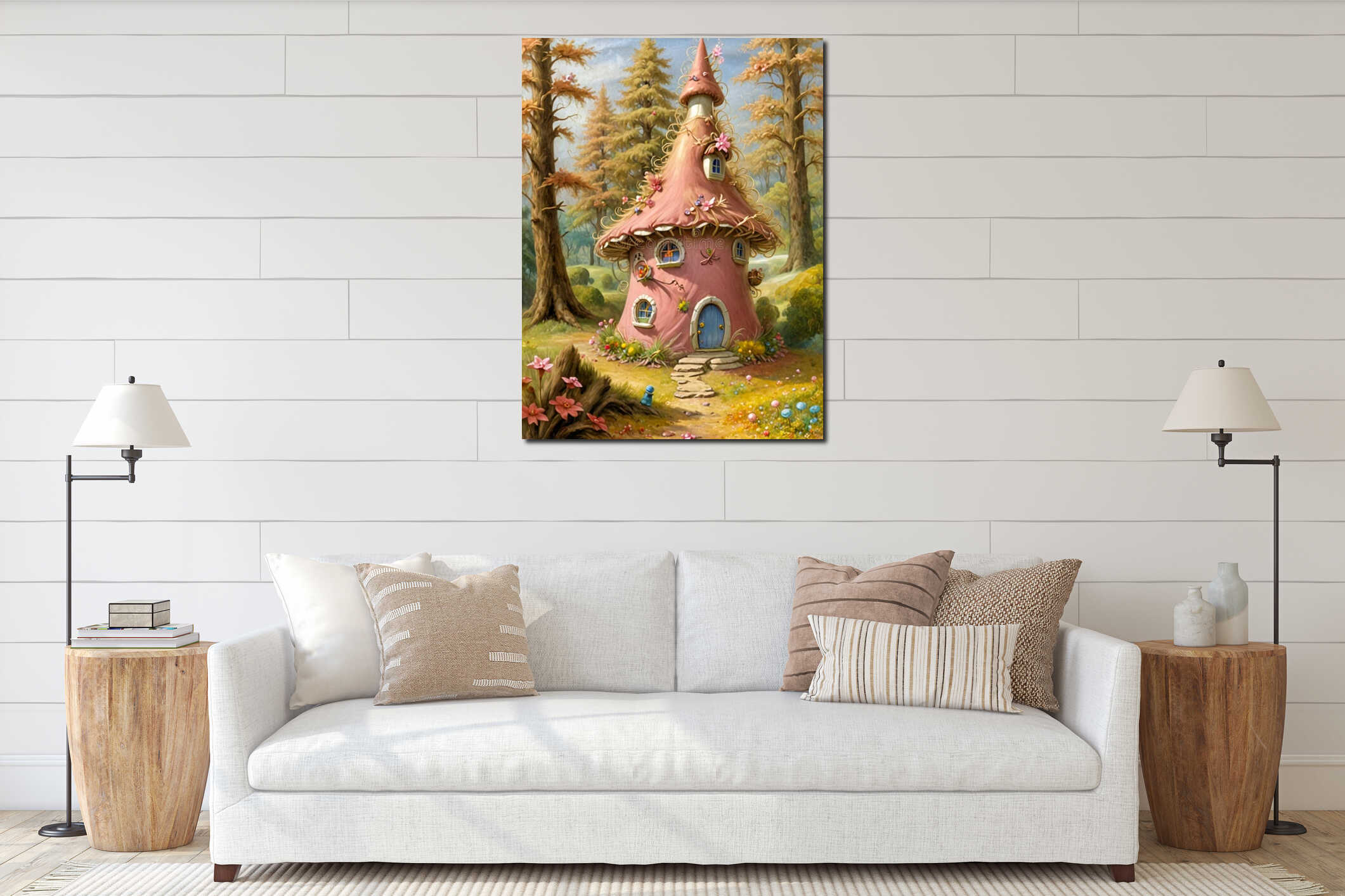 Canvas hanging interior mockup