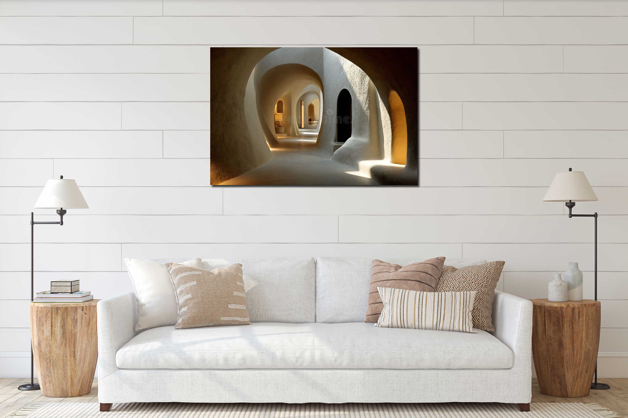 Canvas hanging interior mockup