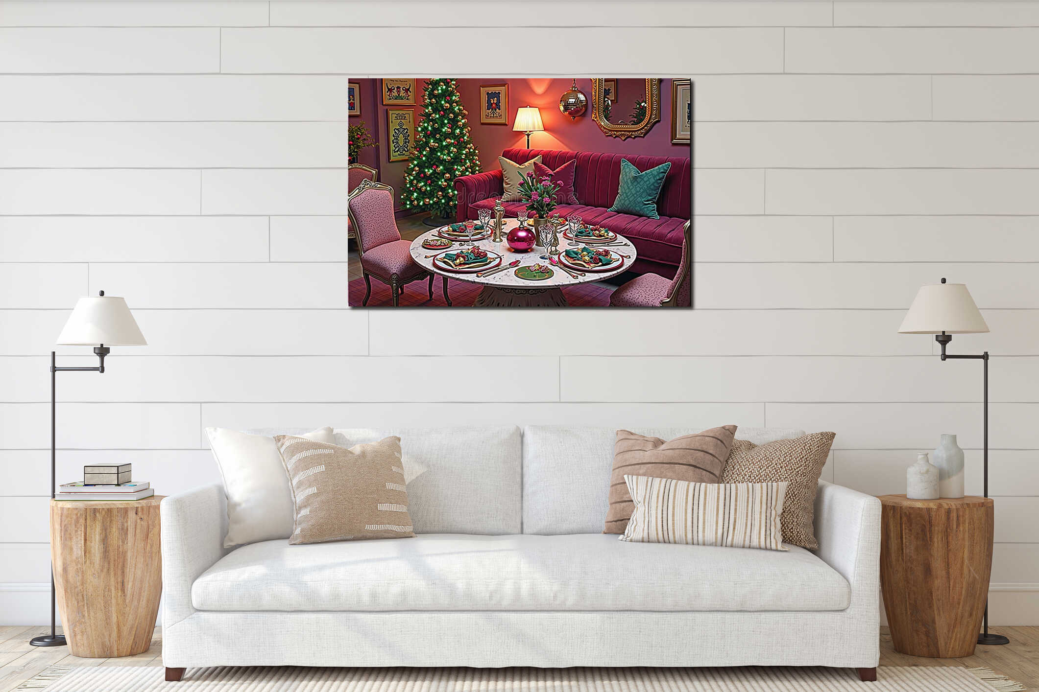 Canvas hanging interior mockup