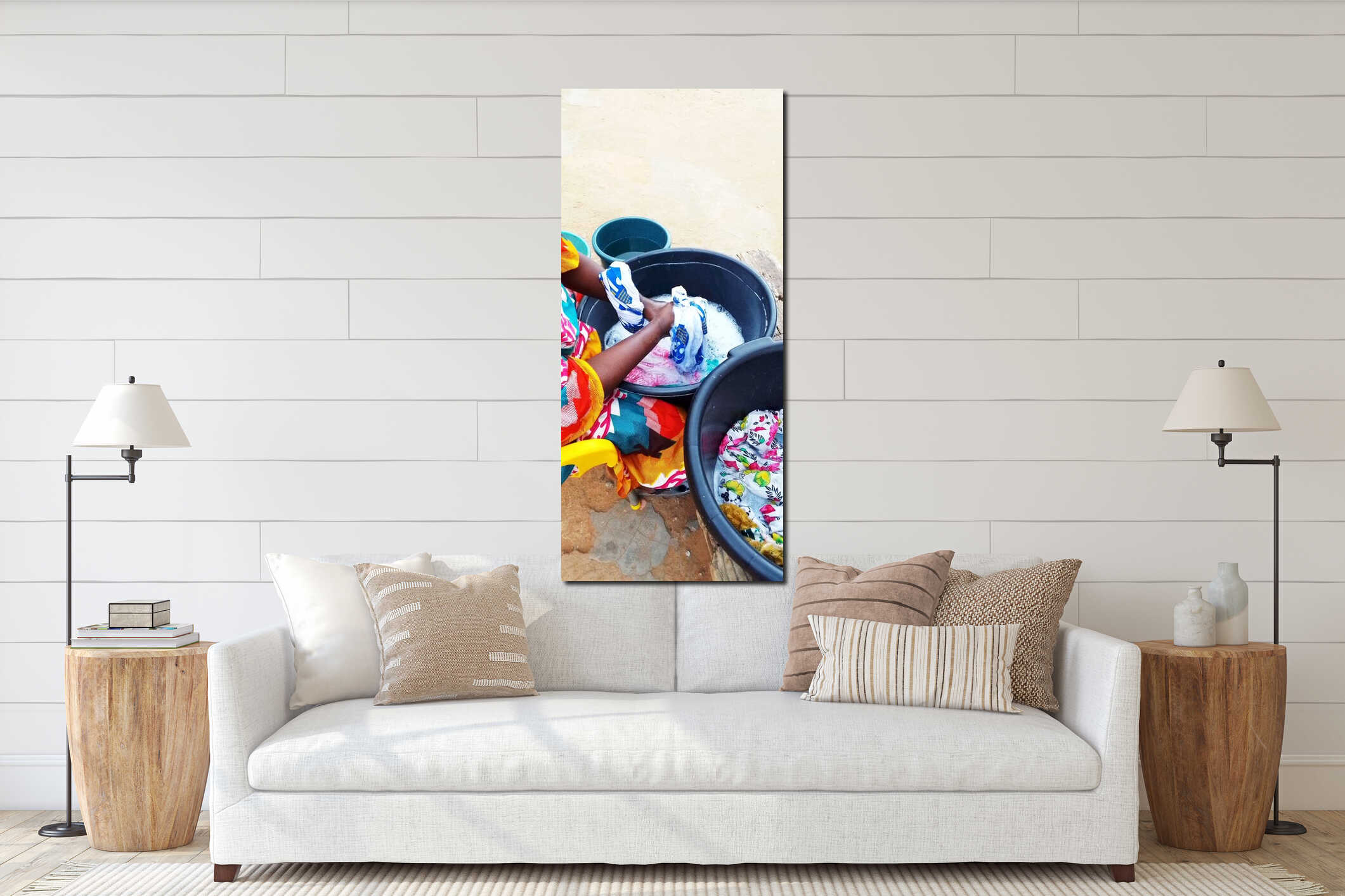 Canvas hanging interior mockup