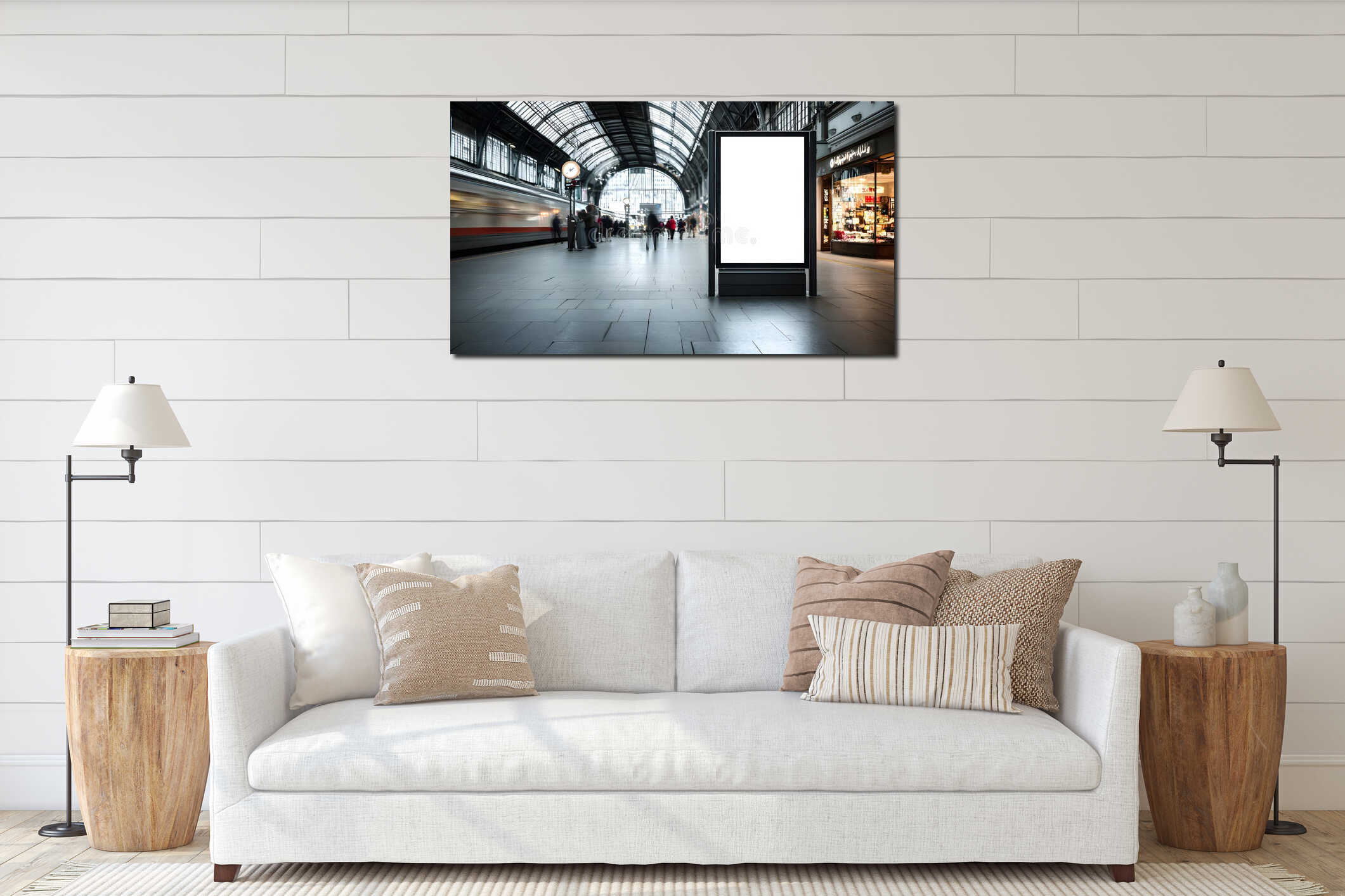 Canvas hanging interior mockup