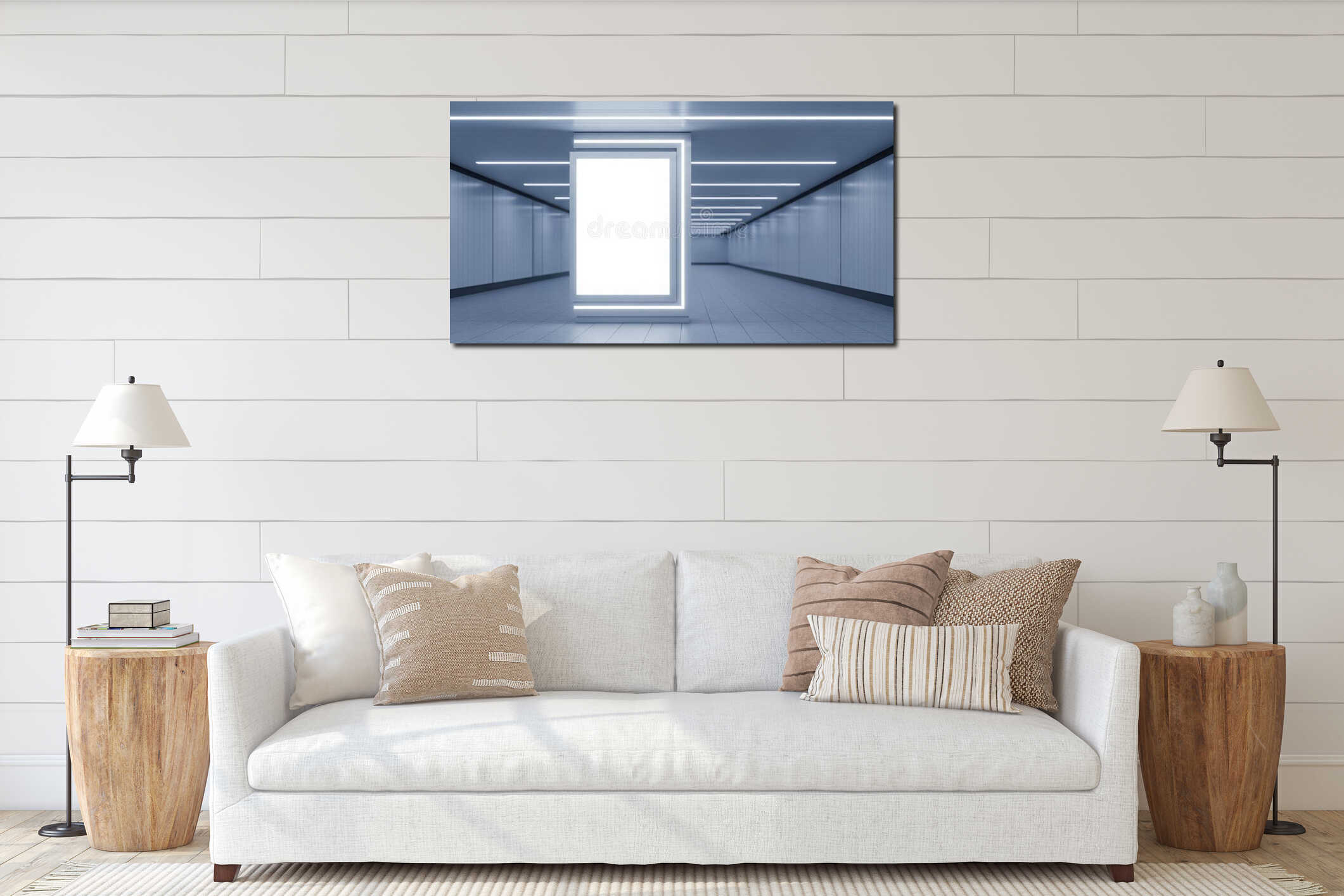 Canvas hanging interior mockup