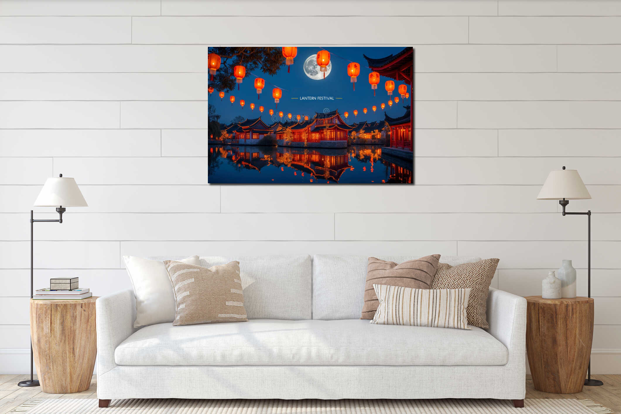 Canvas hanging interior mockup