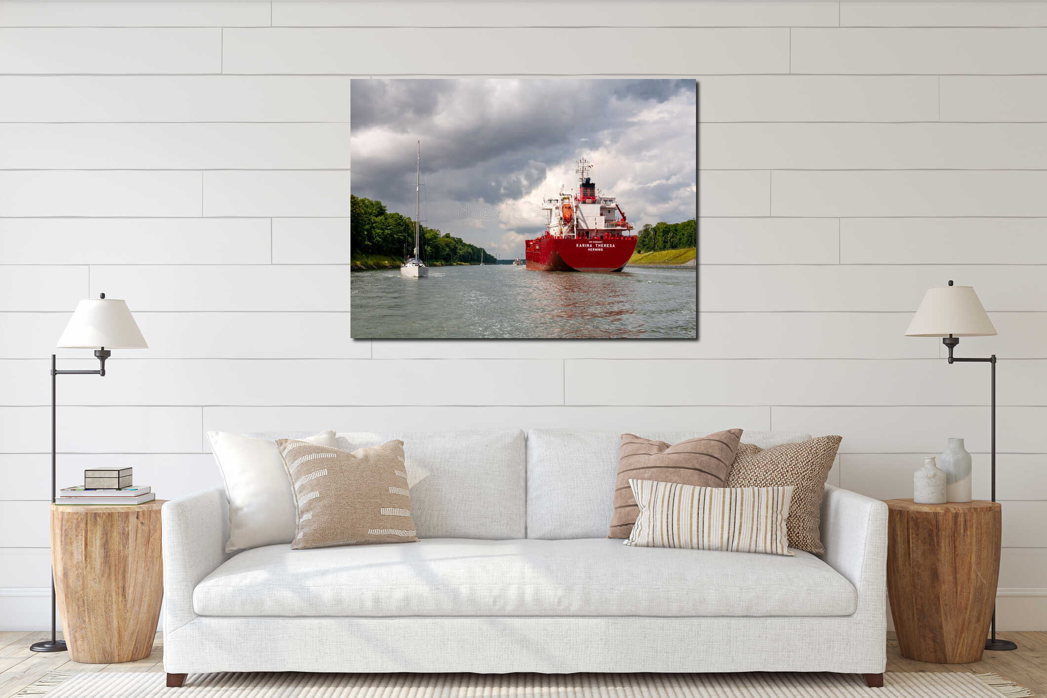 Canvas hanging interior mockup