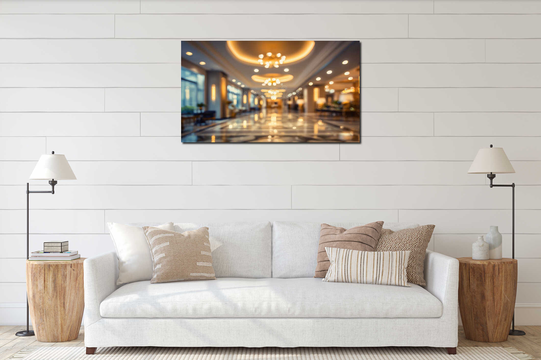 Canvas hanging interior mockup
