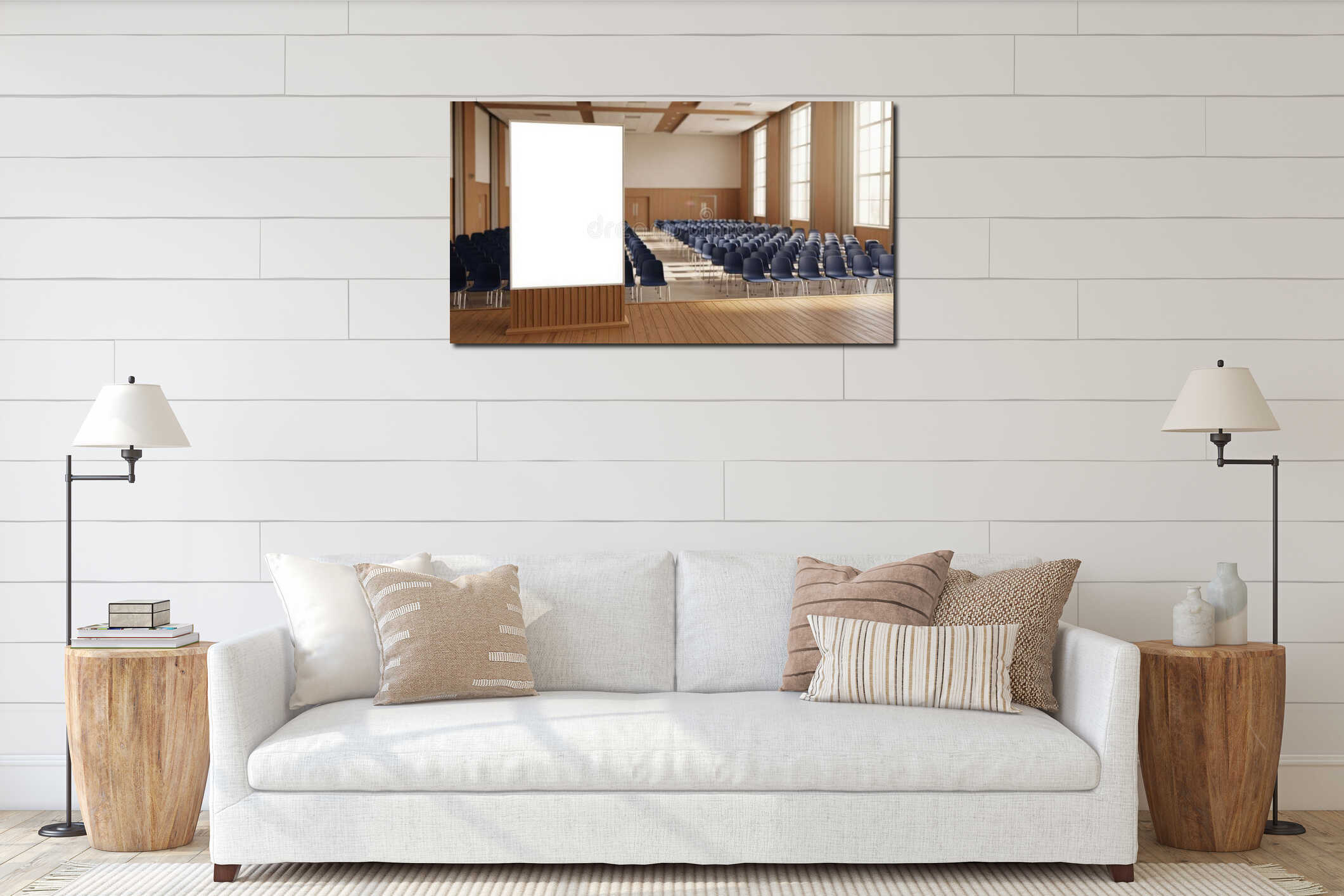 Canvas hanging interior mockup