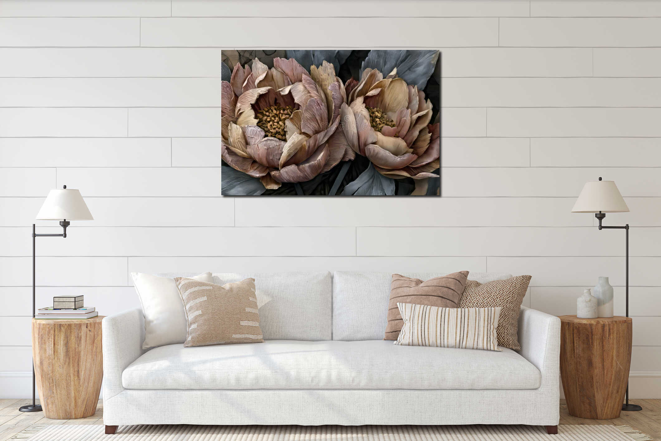 Canvas hanging interior mockup