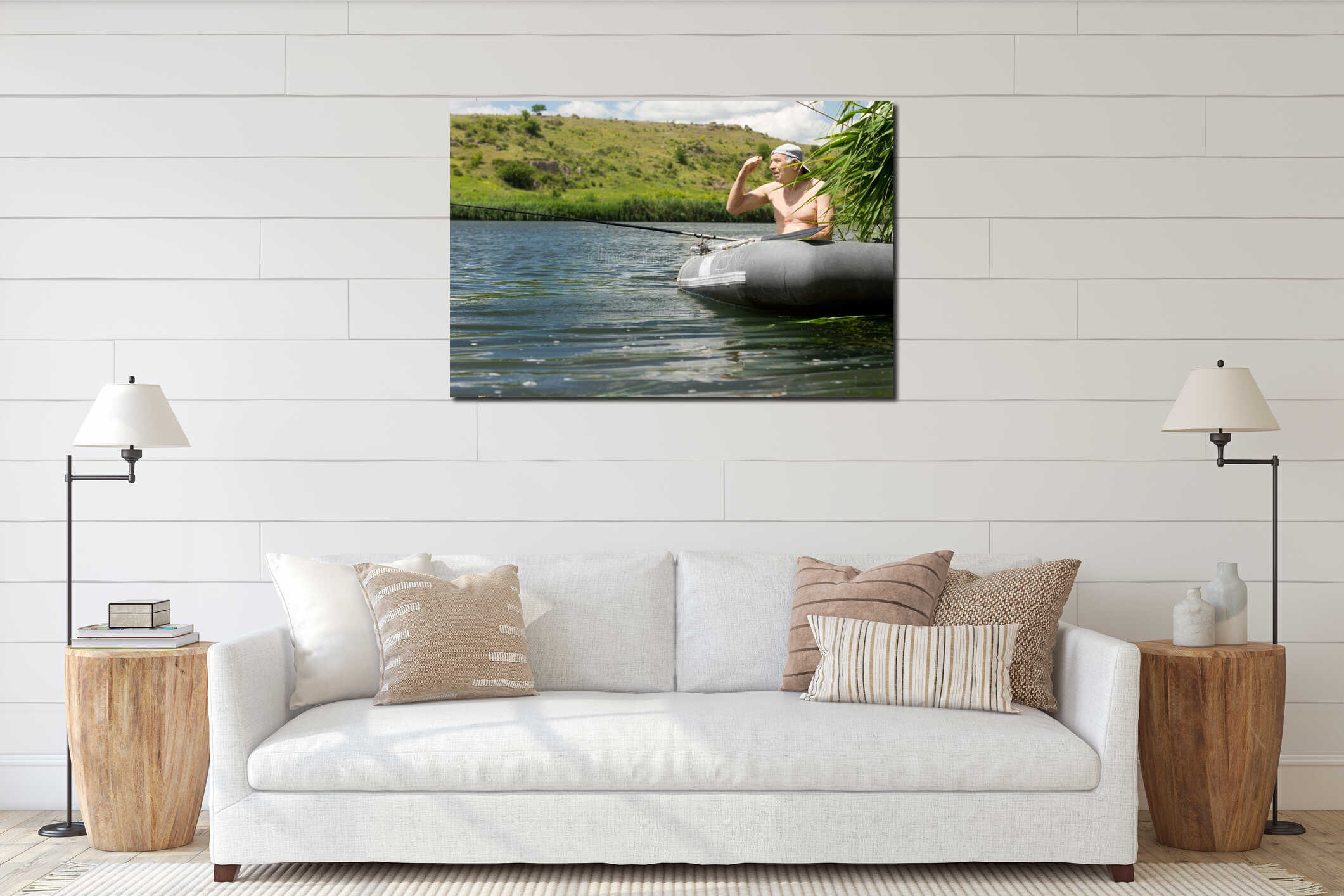 Canvas hanging interior mockup