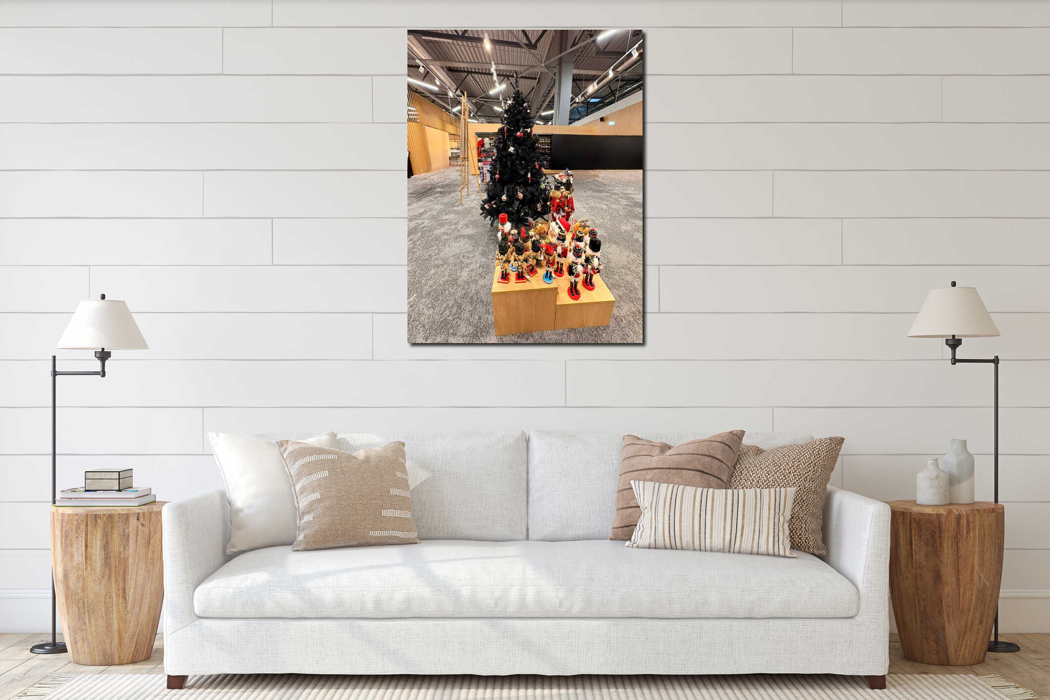 Canvas hanging interior mockup
