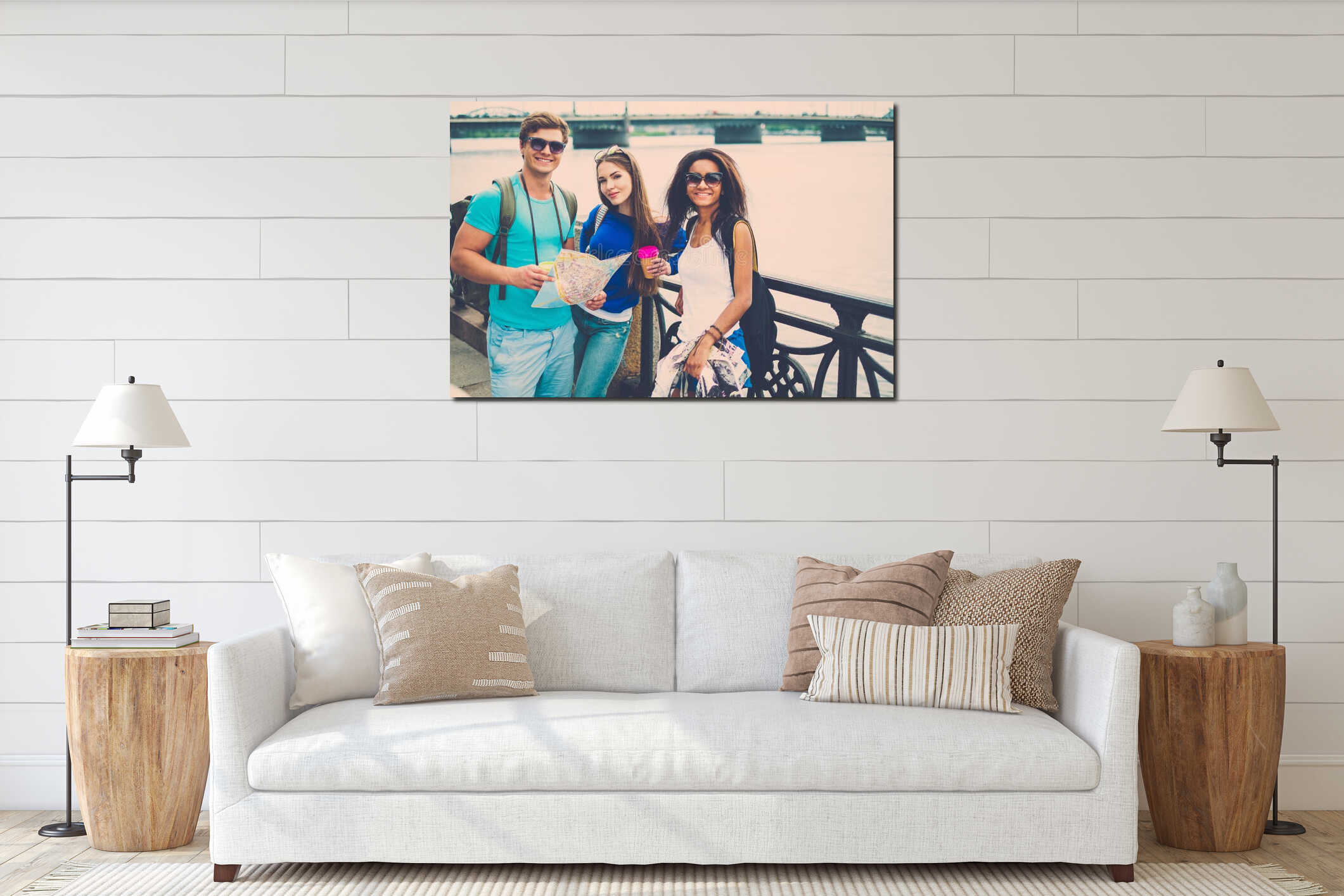 Canvas hanging interior mockup