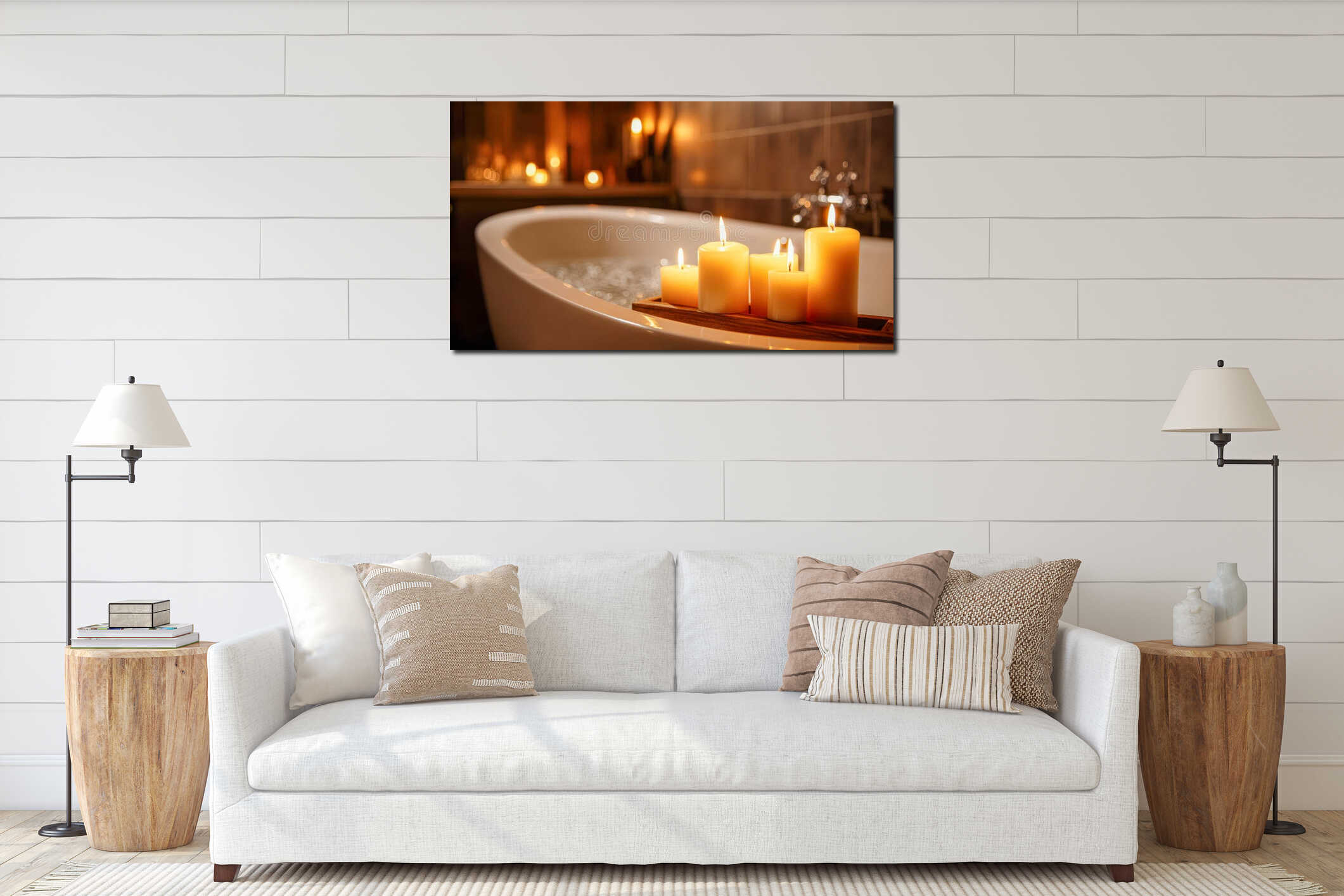 Canvas hanging interior mockup
