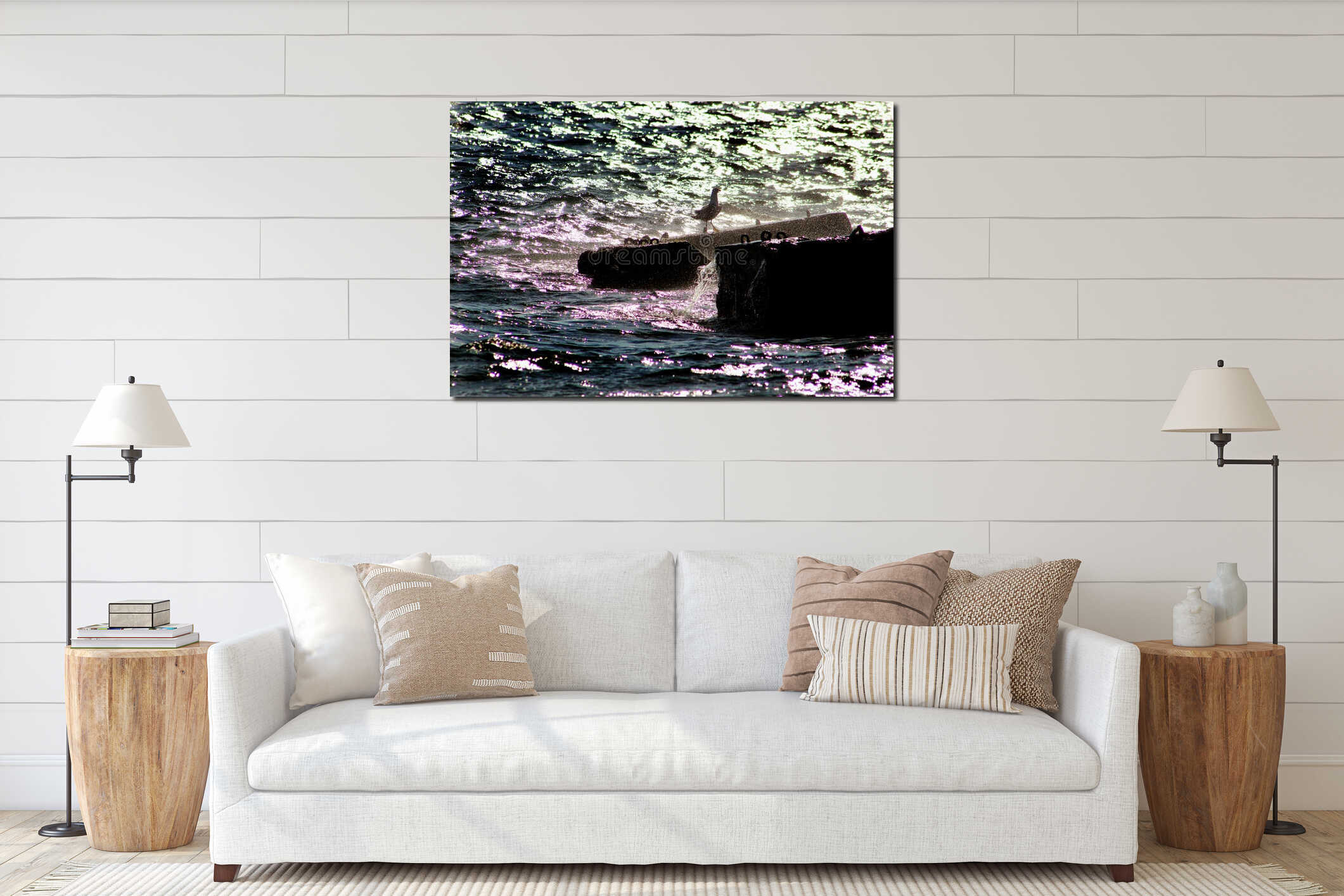 Canvas hanging interior mockup