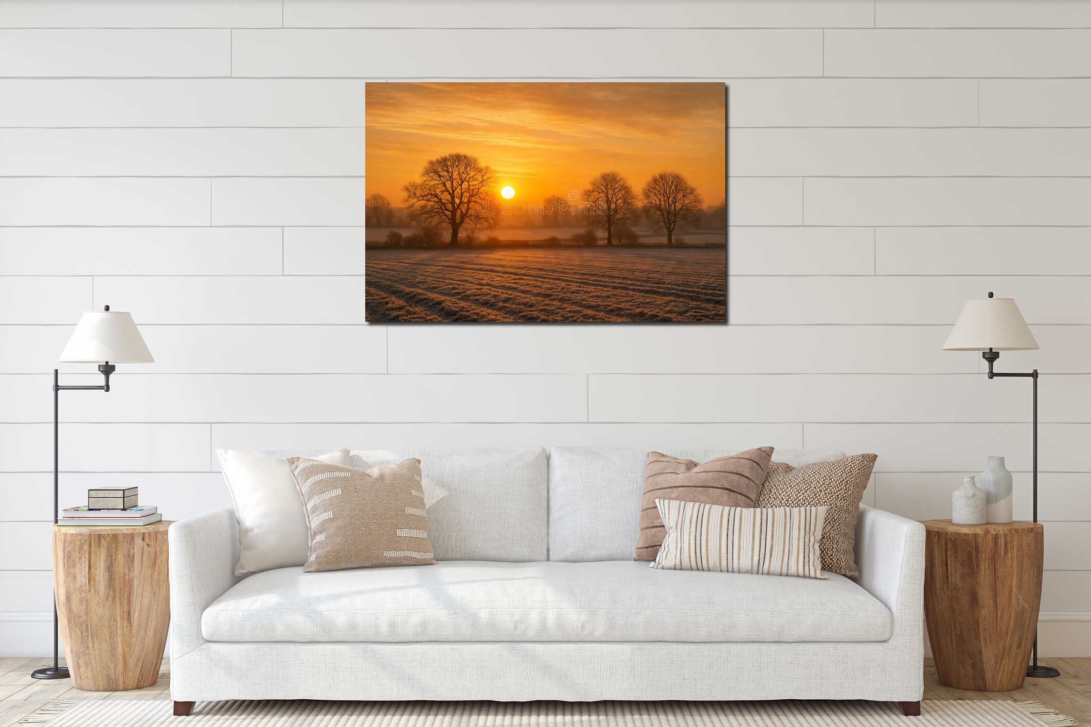 Canvas hanging interior mockup