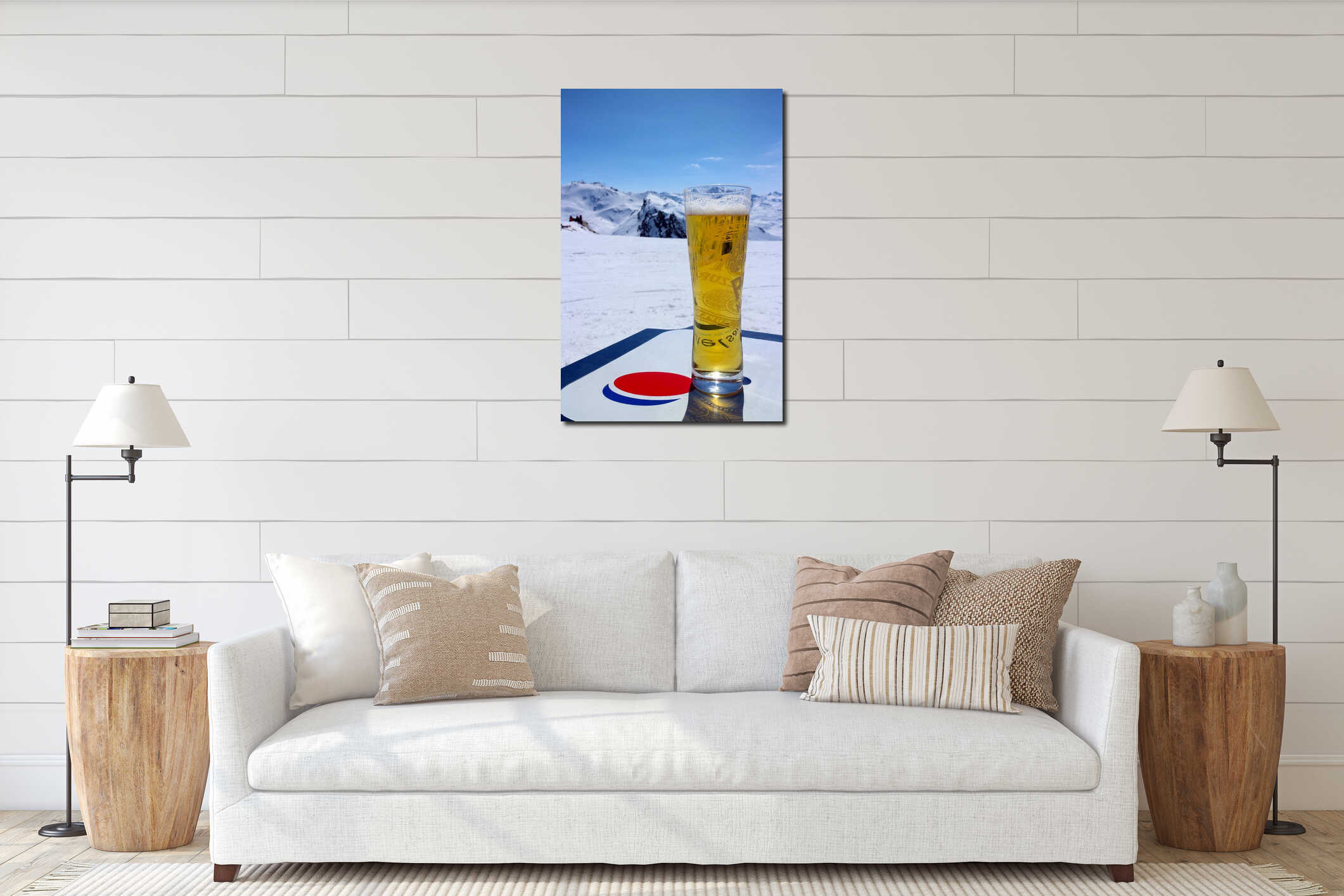 Canvas hanging interior mockup