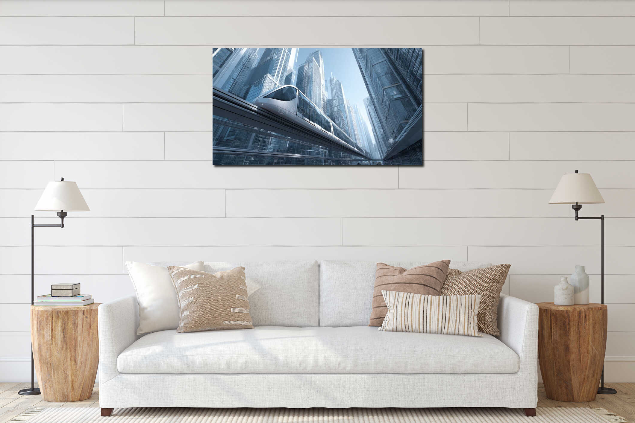 Canvas hanging interior mockup