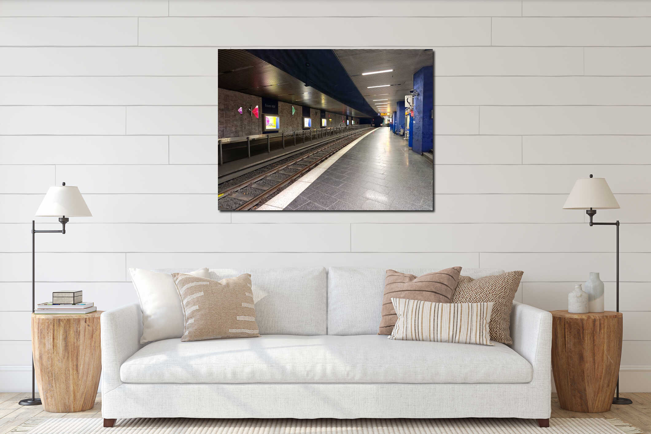 Canvas hanging interior mockup