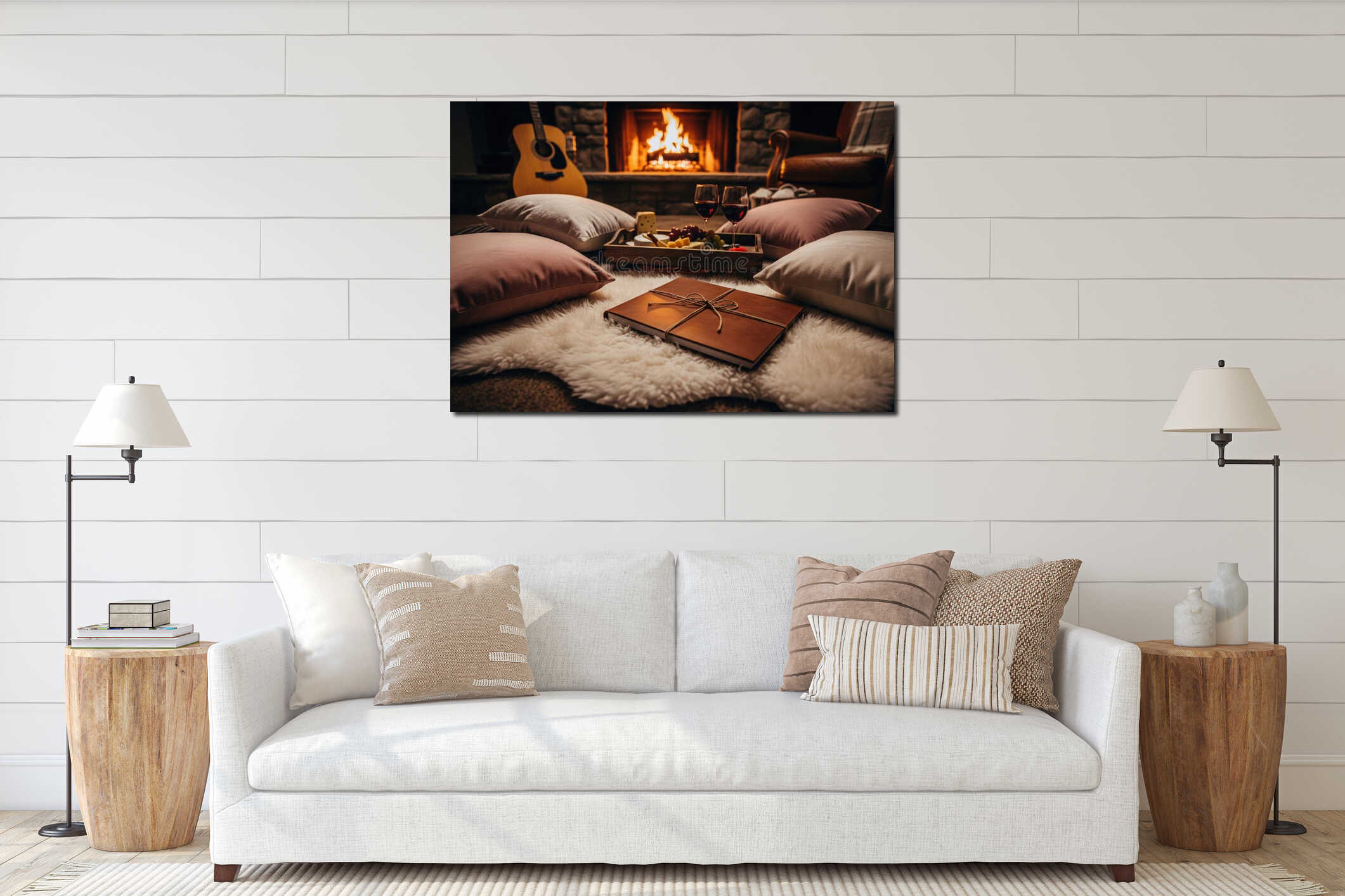 Canvas hanging interior mockup