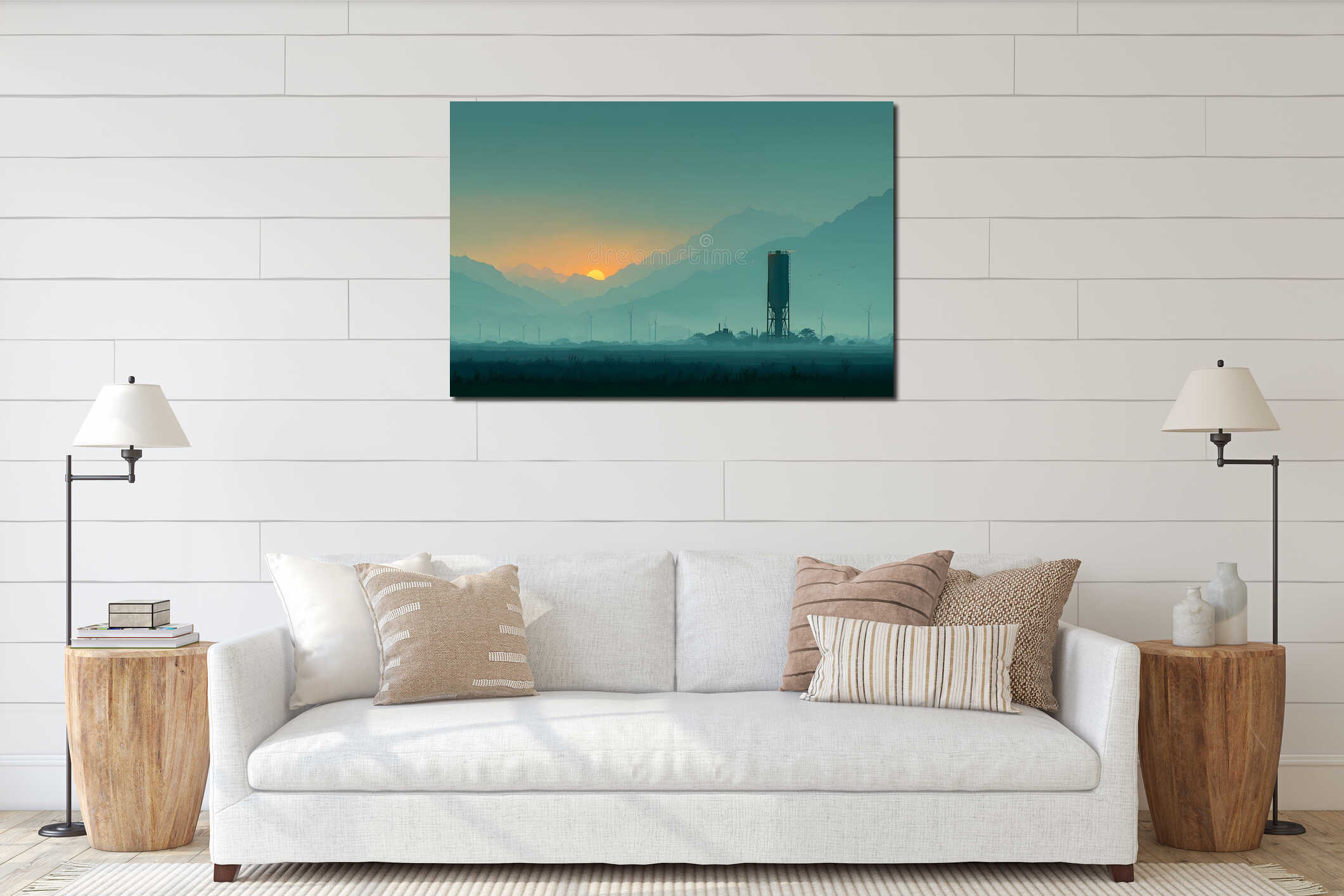 Canvas hanging interior mockup