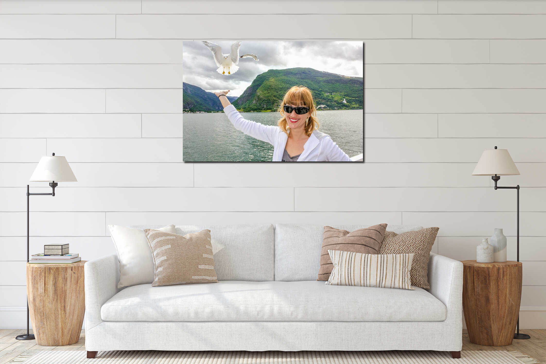 Canvas hanging interior mockup
