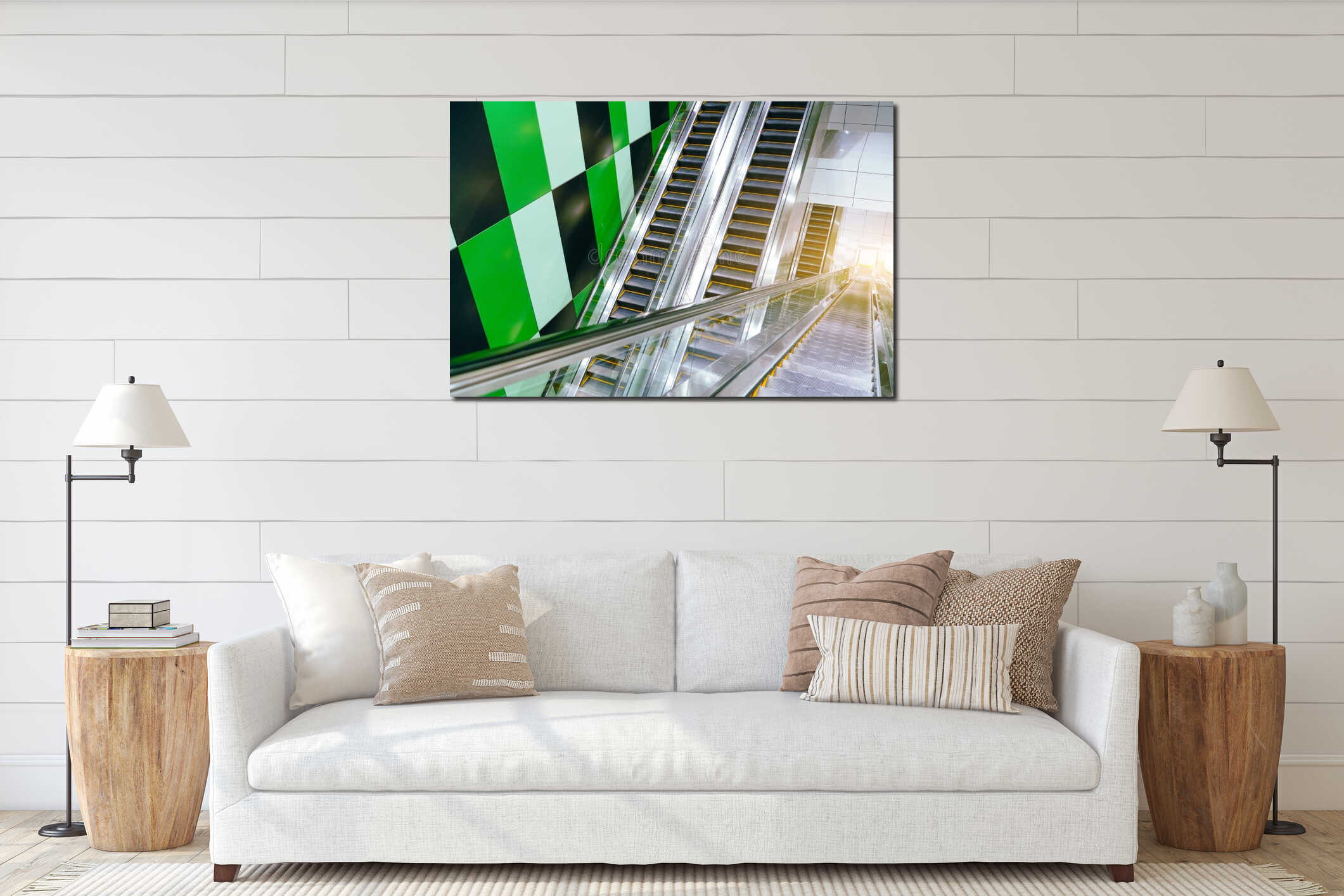 Canvas hanging interior mockup