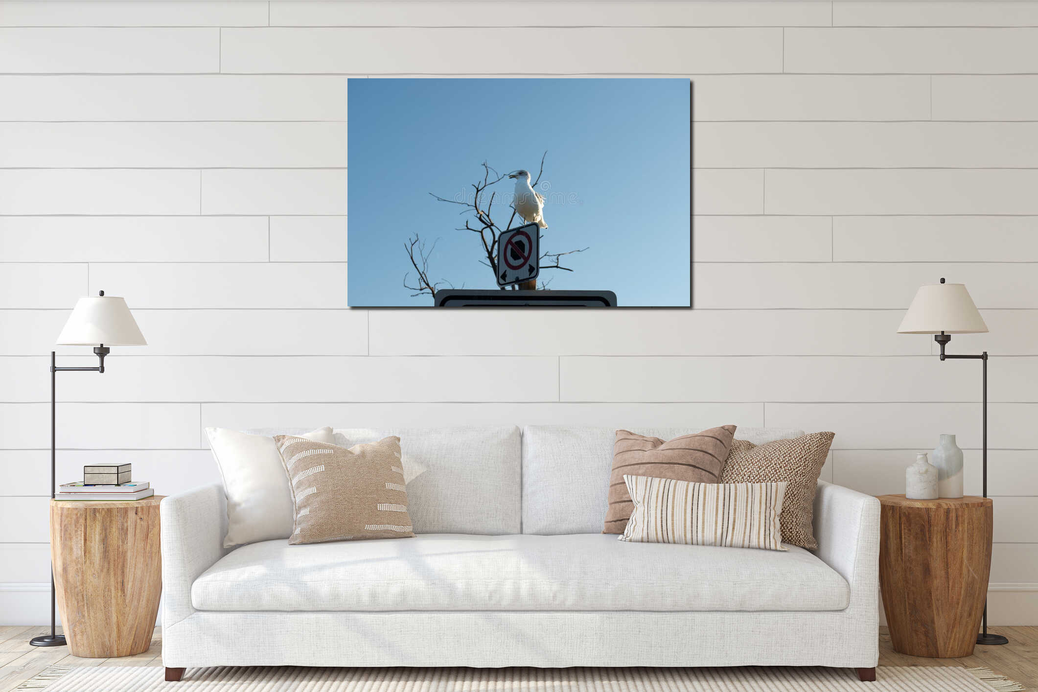 Canvas hanging interior mockup