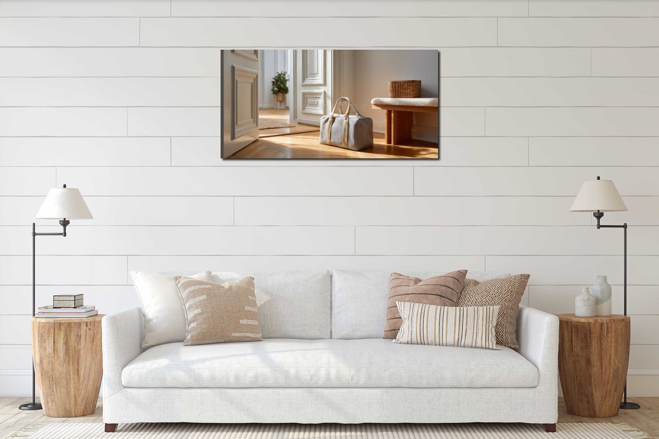 Canvas hanging interior mockup