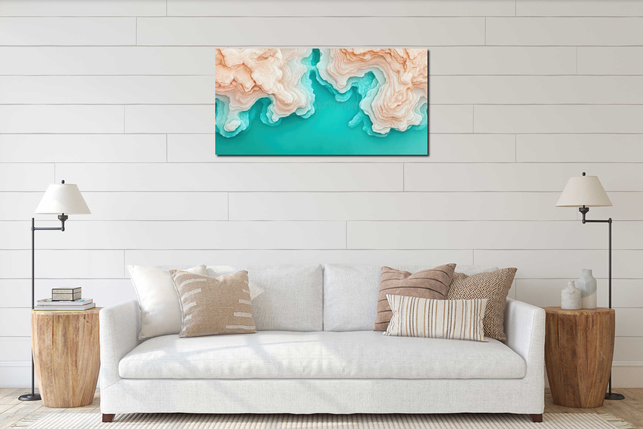 Canvas hanging interior mockup