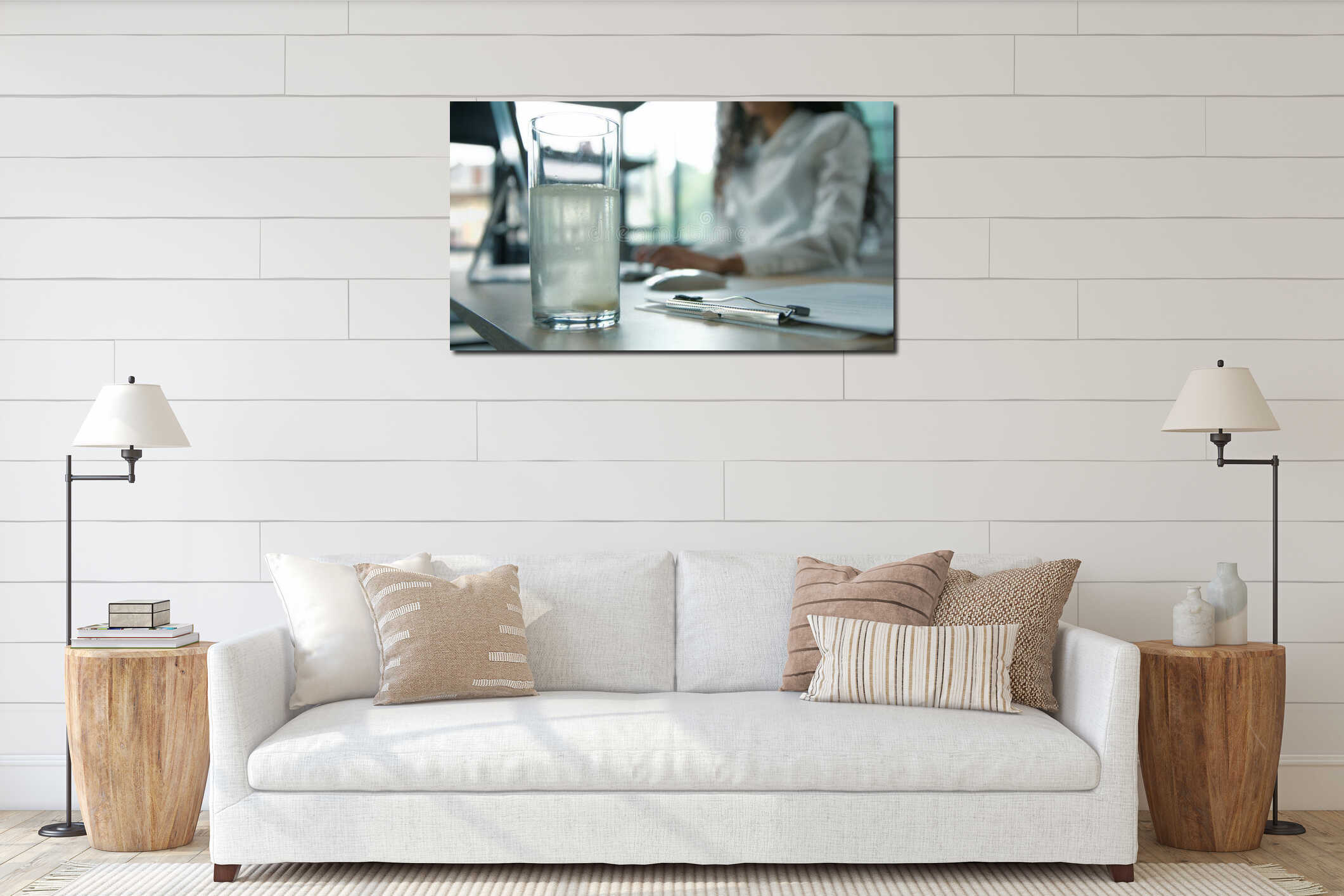 Canvas hanging interior mockup