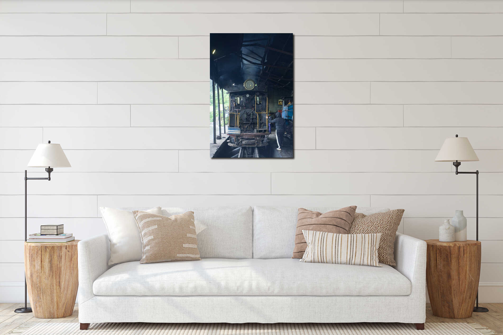 Canvas hanging interior mockup