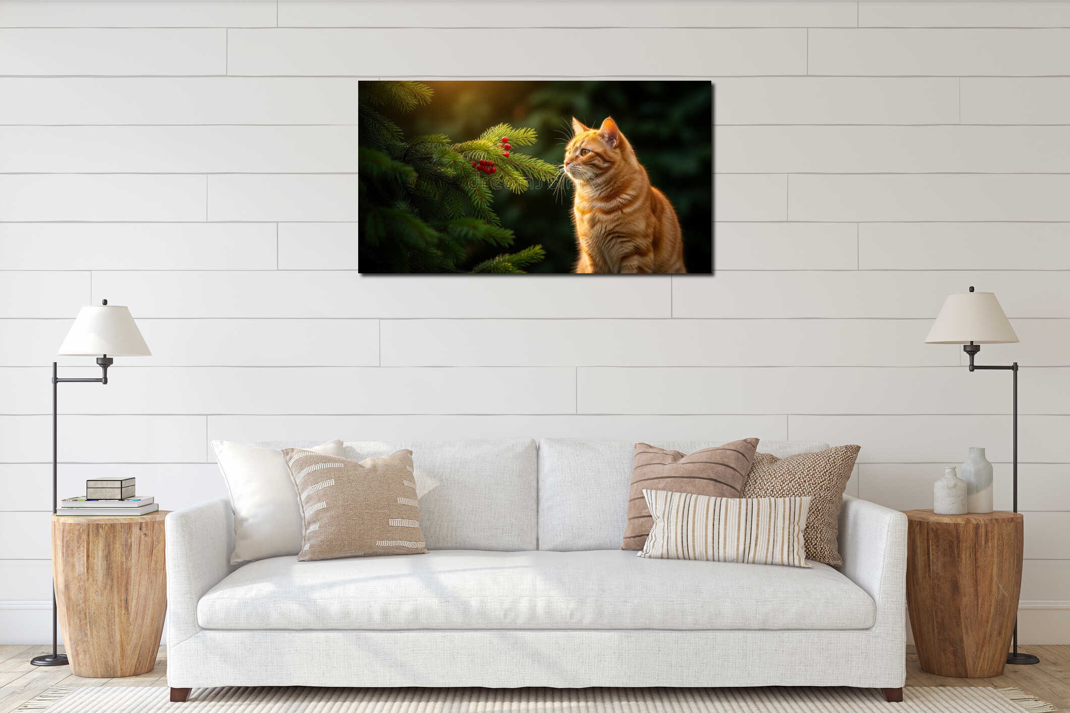 Canvas hanging interior mockup