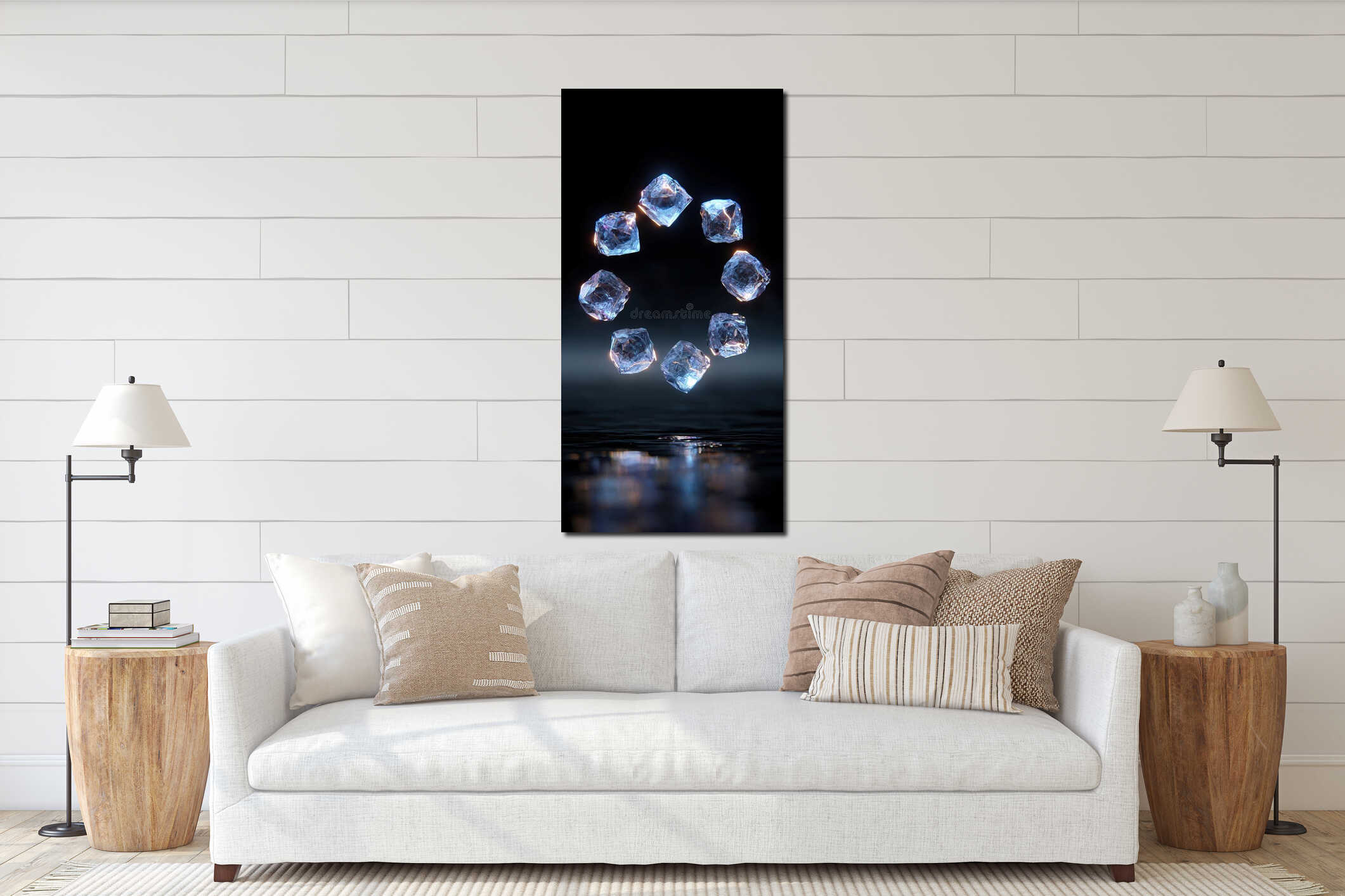 Canvas hanging interior mockup