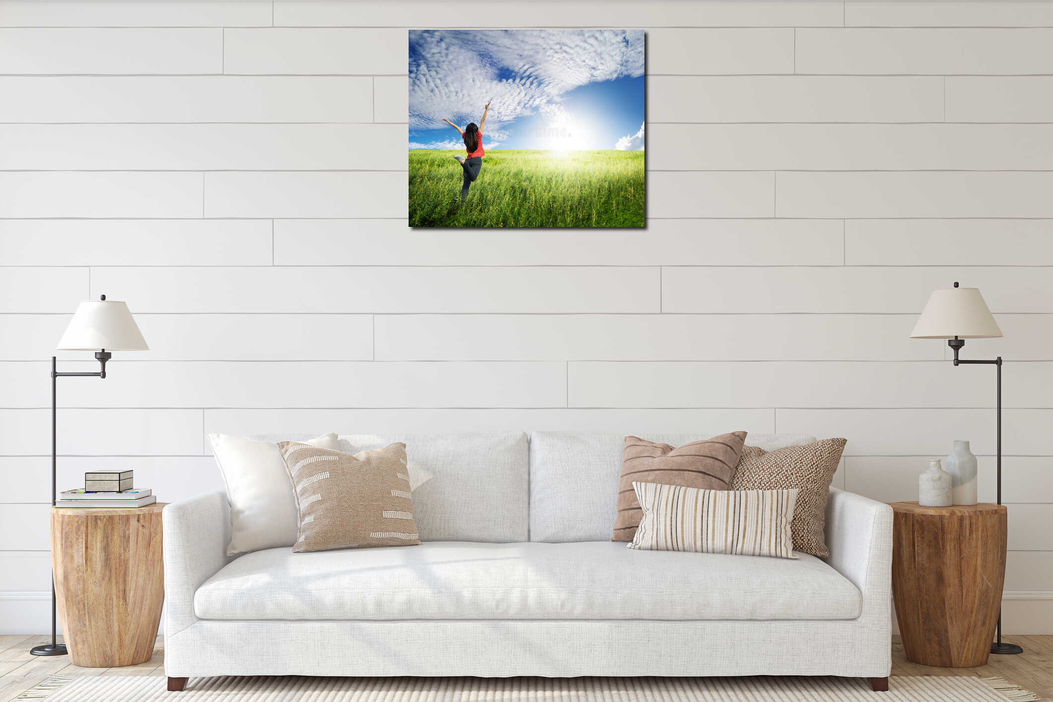 Canvas hanging interior mockup