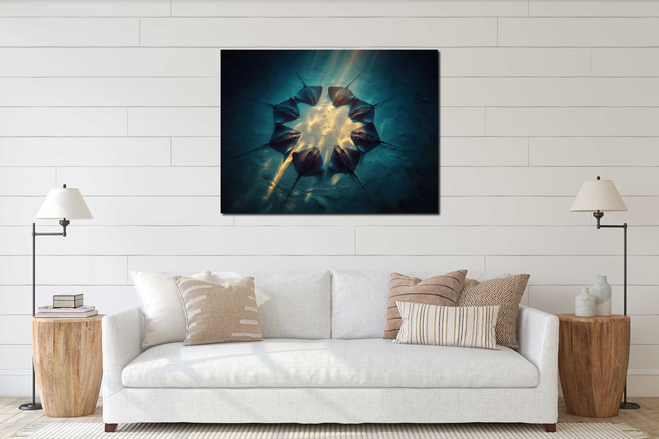 Canvas hanging interior mockup